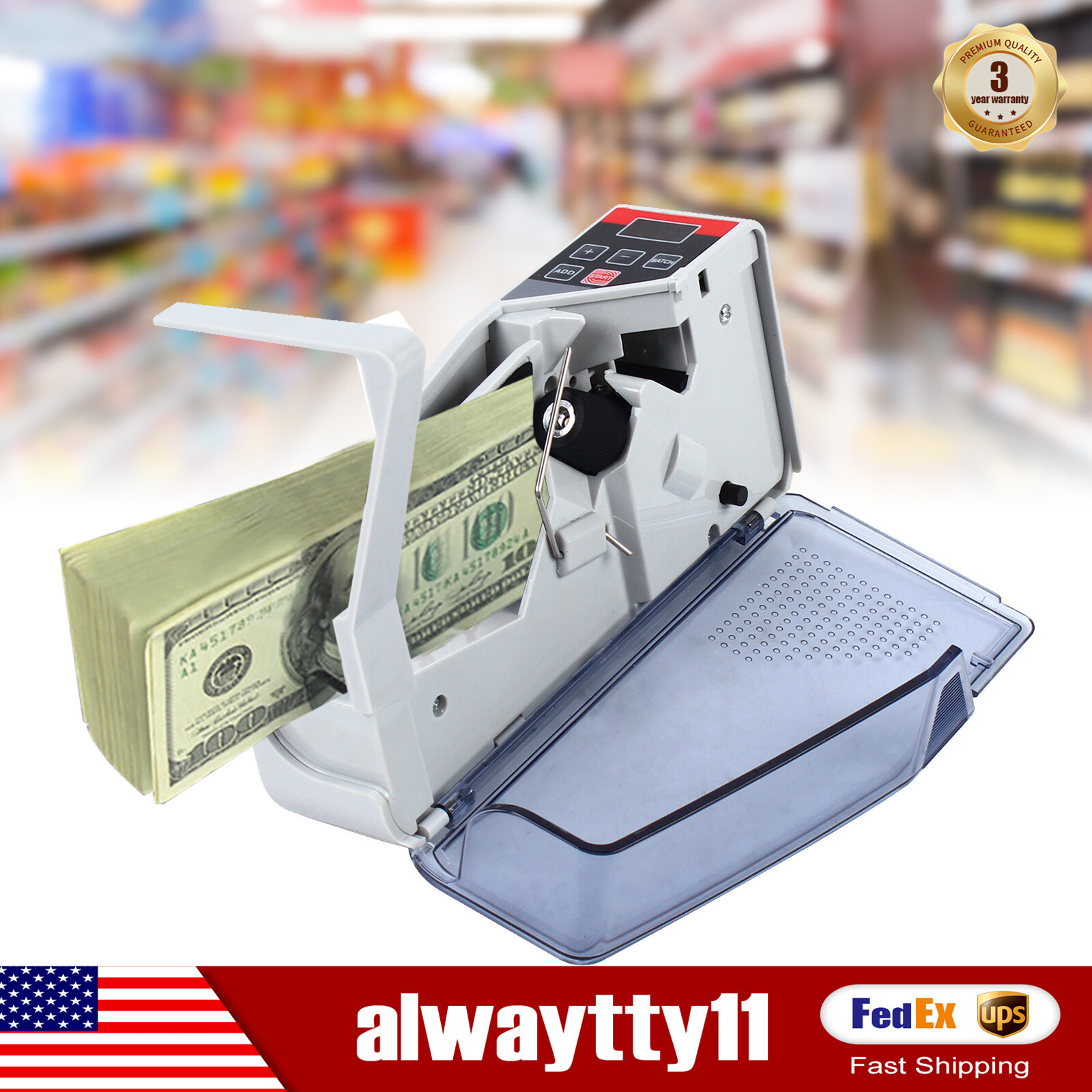 Mini Portable Money Counter Machine - Fast 600 Bills/Min Counting