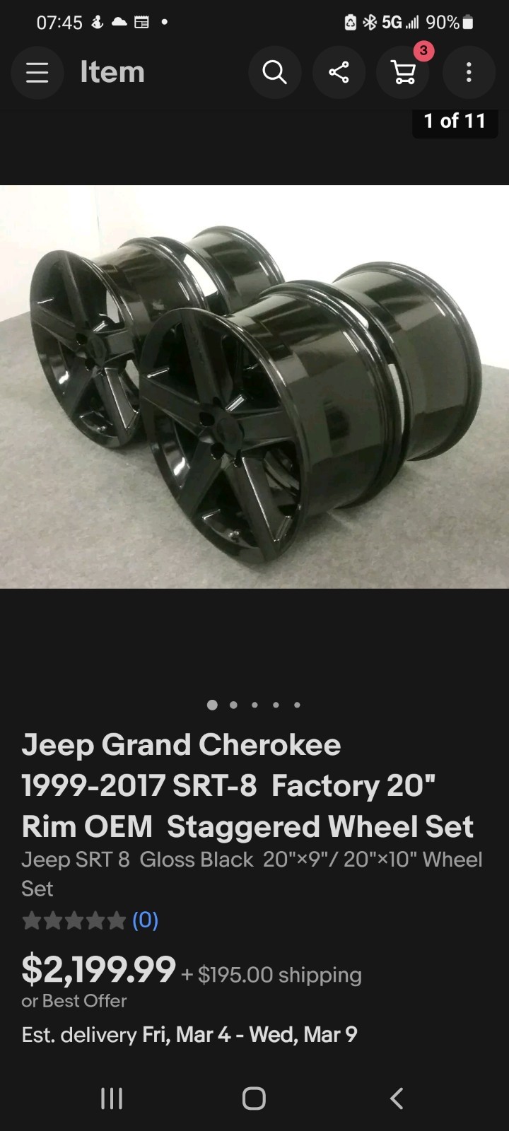 2006 2007 2008 2009 2010 WK1 SRT8 jeep OEM factory wheels 2006 2007 2008 2009 2010 WK1 SRT8 jeep OEM factory wheels
