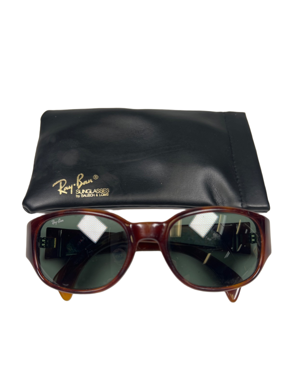 Ray-Ban Unisex Brown Tortoise Shell Bausch and Lamb Sunglasses W/ Pouch Case