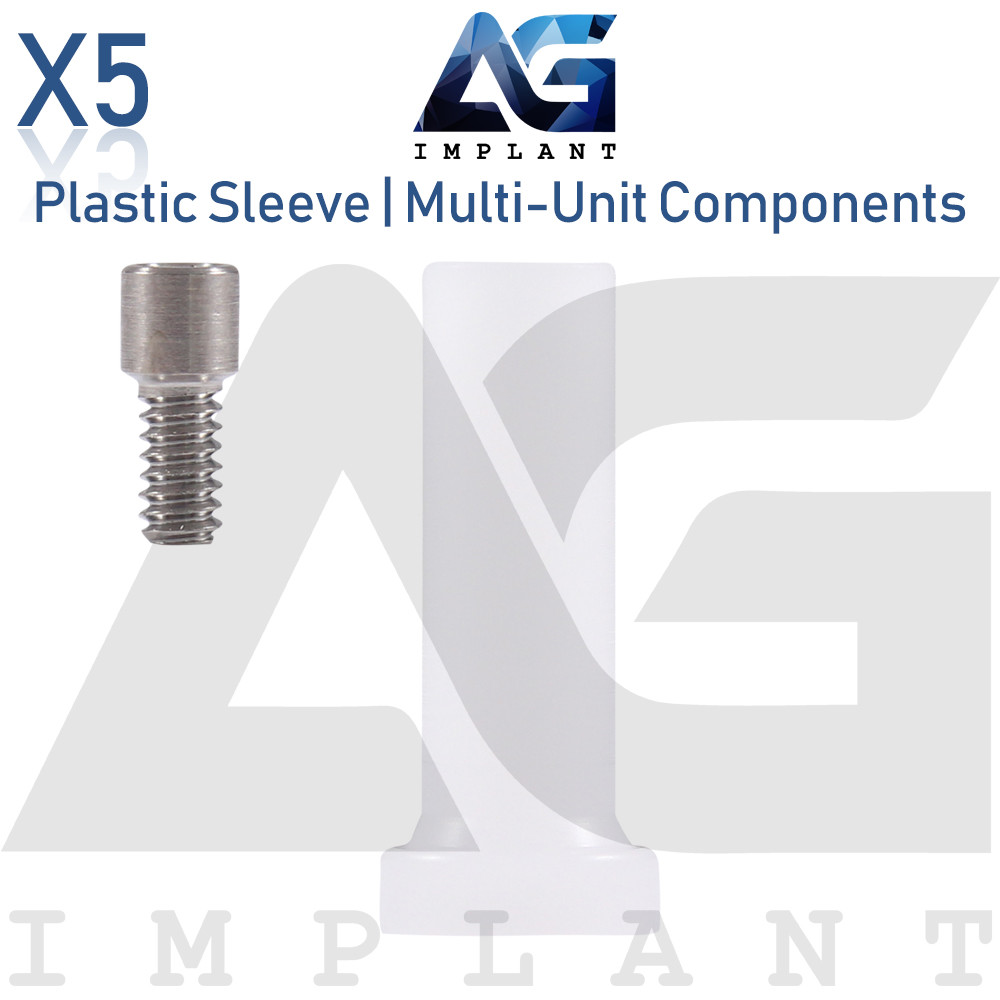 5 Plastic Sleeve Multi Unit 1.6 Dental Int Hexagon & Conical Connection