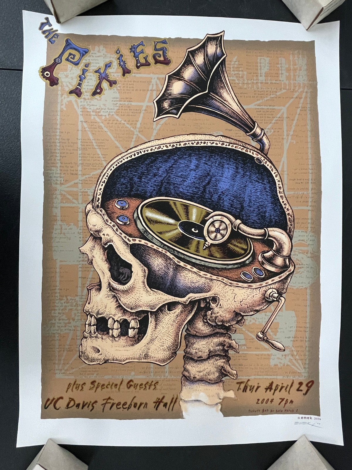 Emek Pixies 2004 Reunion UC Davis Freeborn Hall Concert Poster Signed Silkscreen Emek Pixies 2004 Reunion UC Davis Freeborn Hall Concert Poster Signed Silkscreen