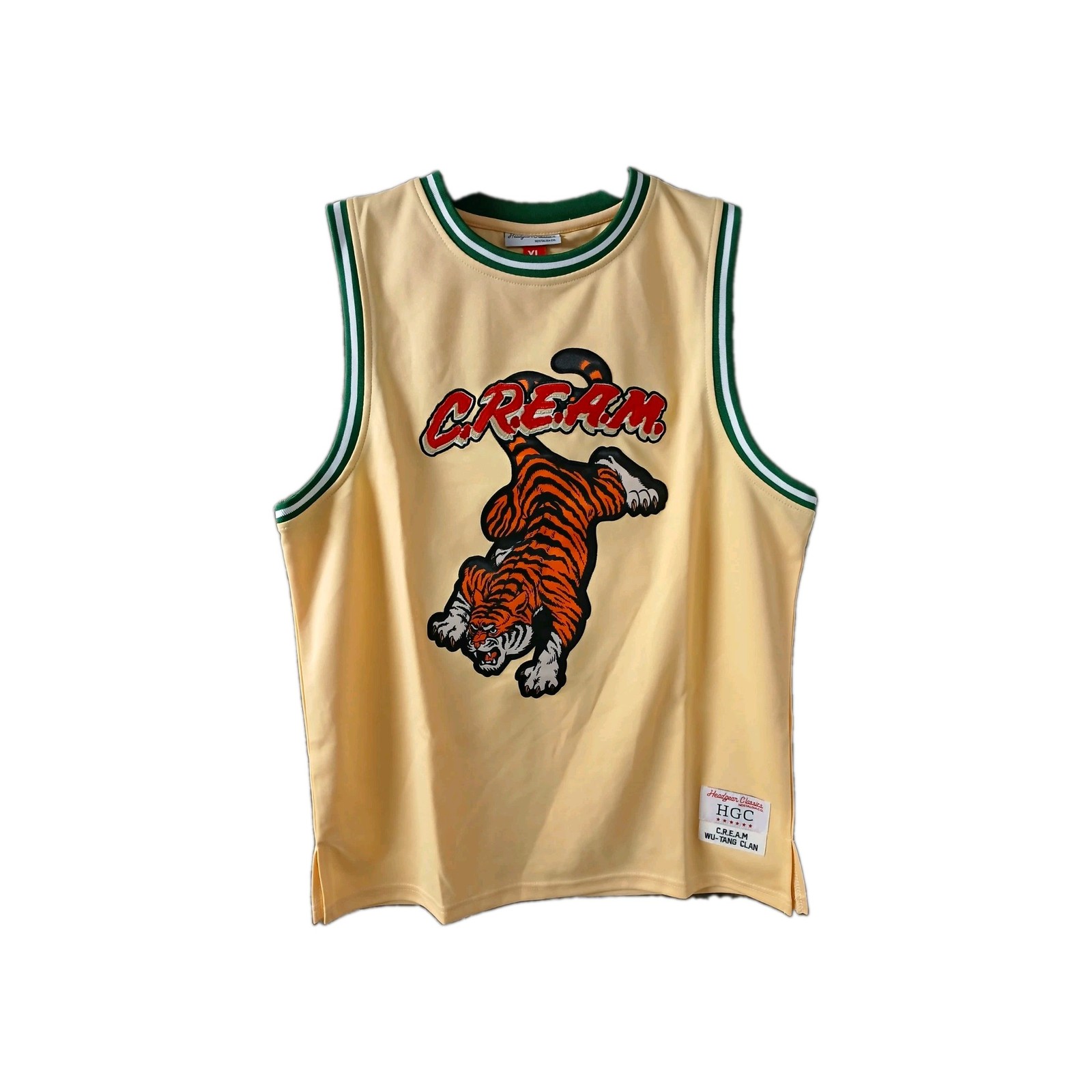 Headgear Classics Wu-Tang Clan Baseball Jersey XL Beige/Green C.R.E.A.M.