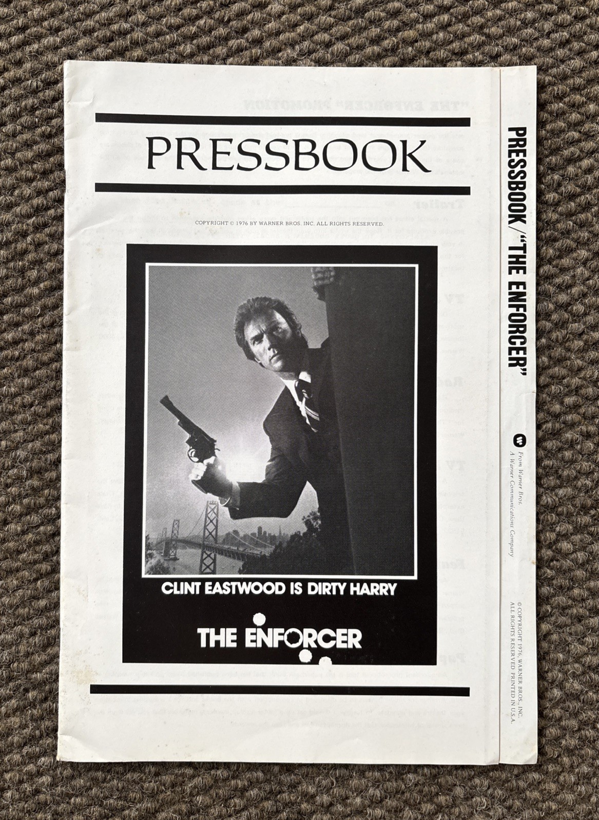 Vintage 1976 THE ENFORCER movie poster PRESSBOOK Clint Eastwood~Dirty Harry