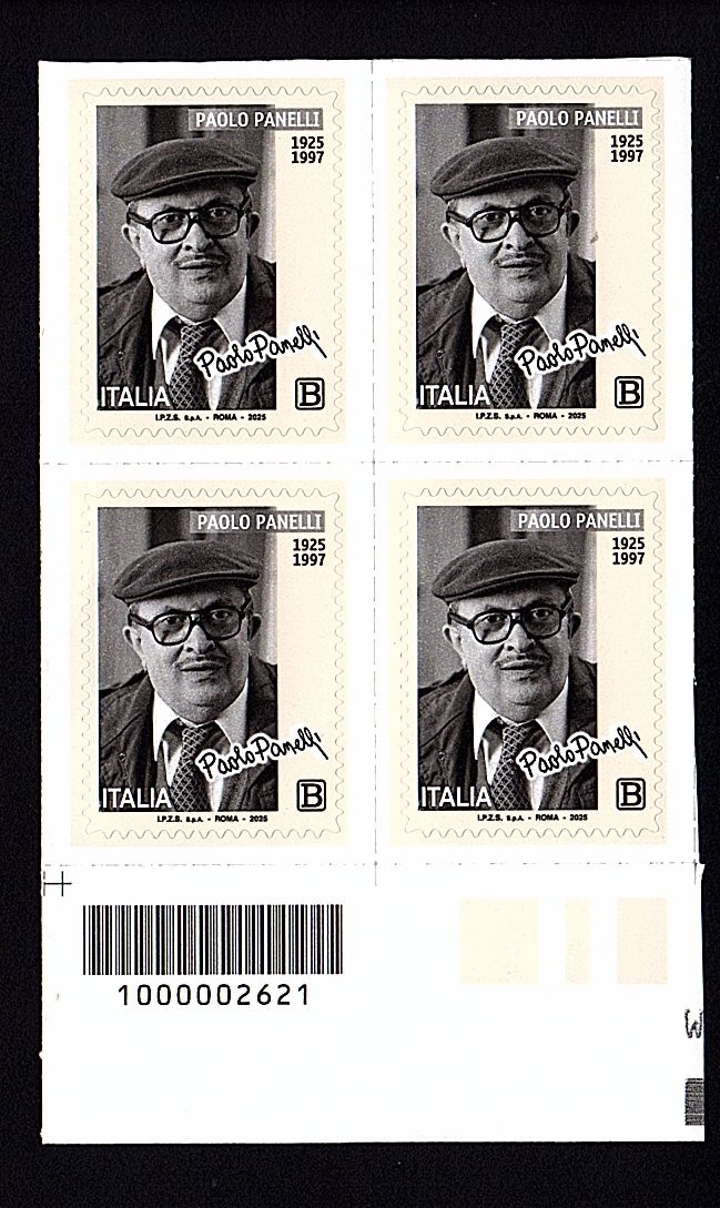 Italy 2025: Paolo Panelli - quartz with barcode, MNH**