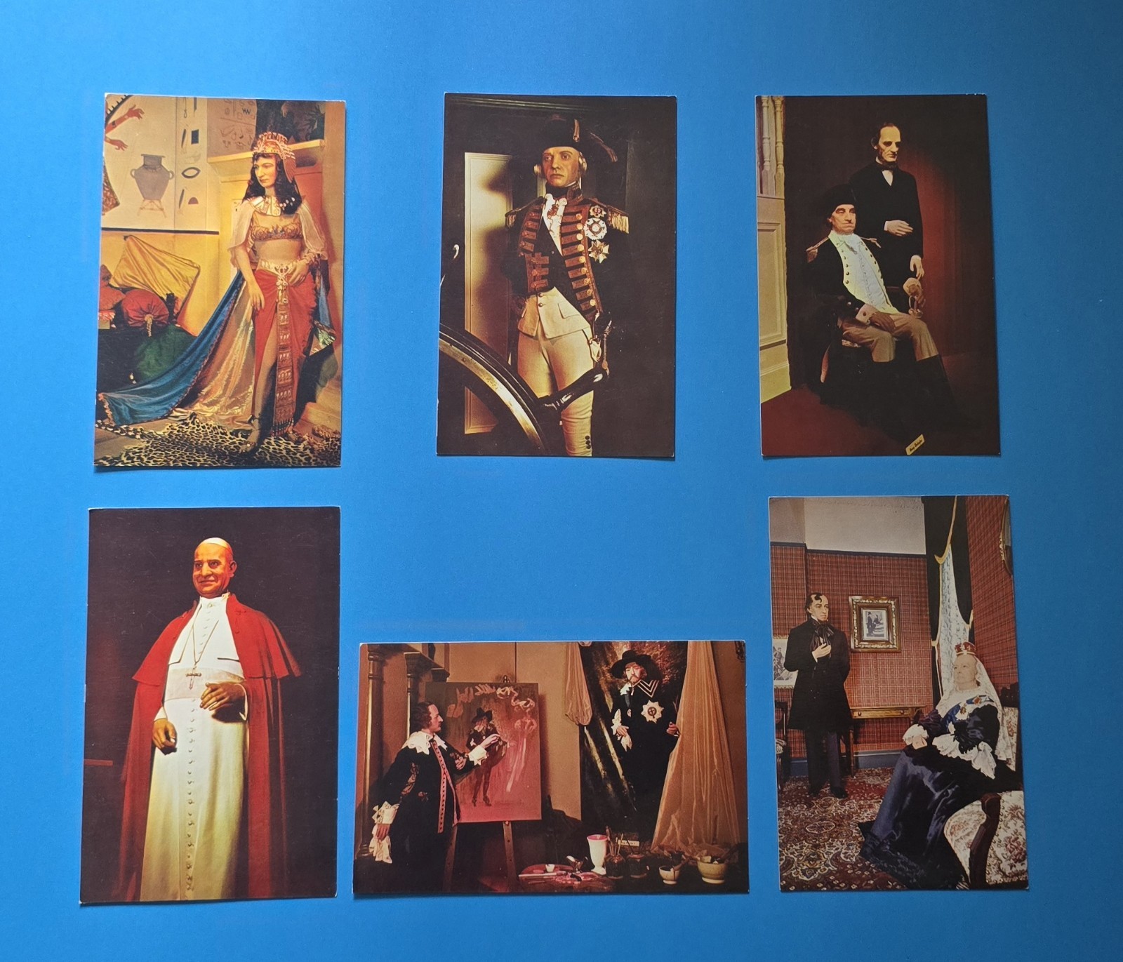 Vintage Lot Of 6 Post Cards Royal London Wax Museum Victoria BC Pope, Cleopatra 