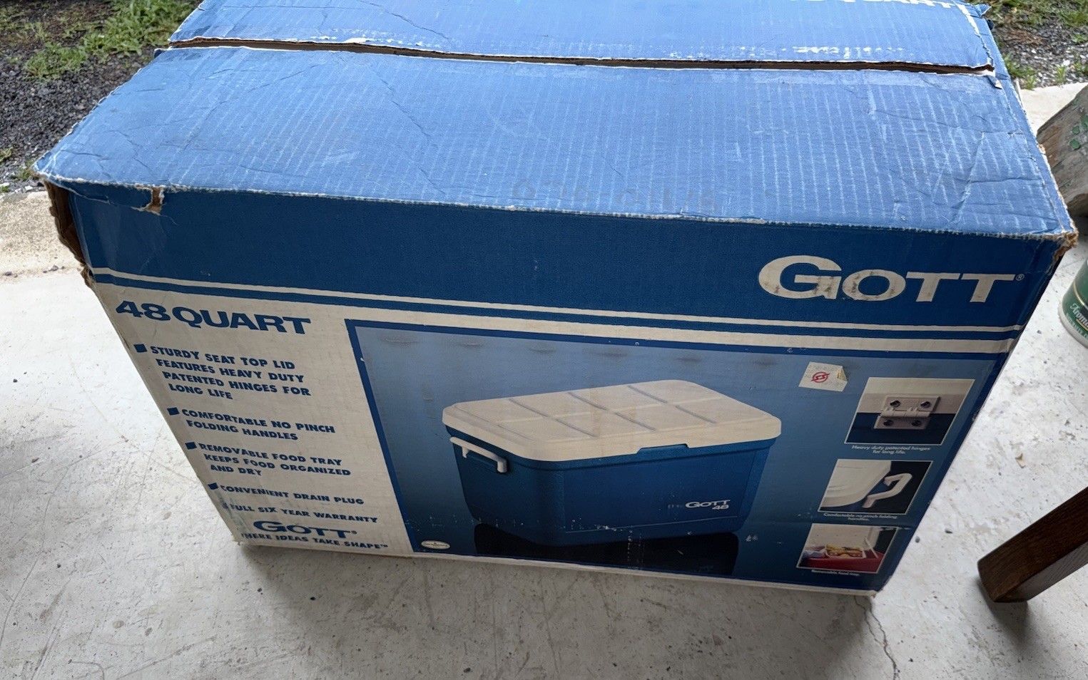 Vintage Gott 48 Cooler W/ Box Cooler Ice Chest*48 qt. Capacity* Nice