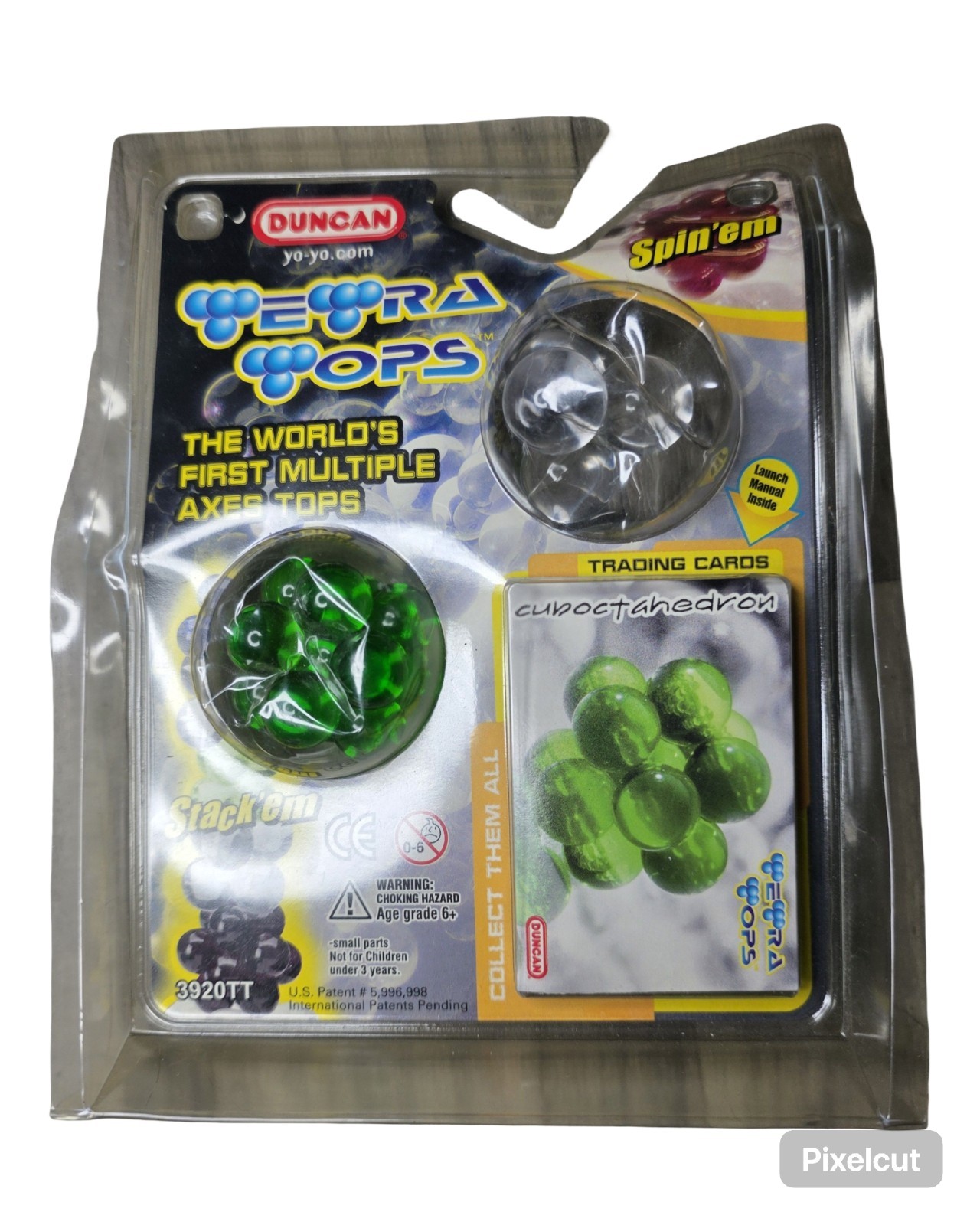 Duncan Tetra Tops Cuboctahedron & Icosahedron Set Sealed Clear Green Vintage
