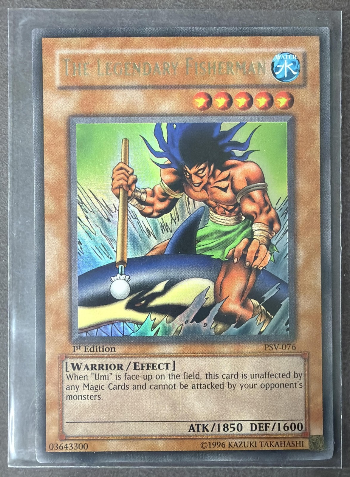 2002 Yu-Gi-Oh Pharaoh\'s Servant 1st Edition The Legendary Fisherman #PSV-076