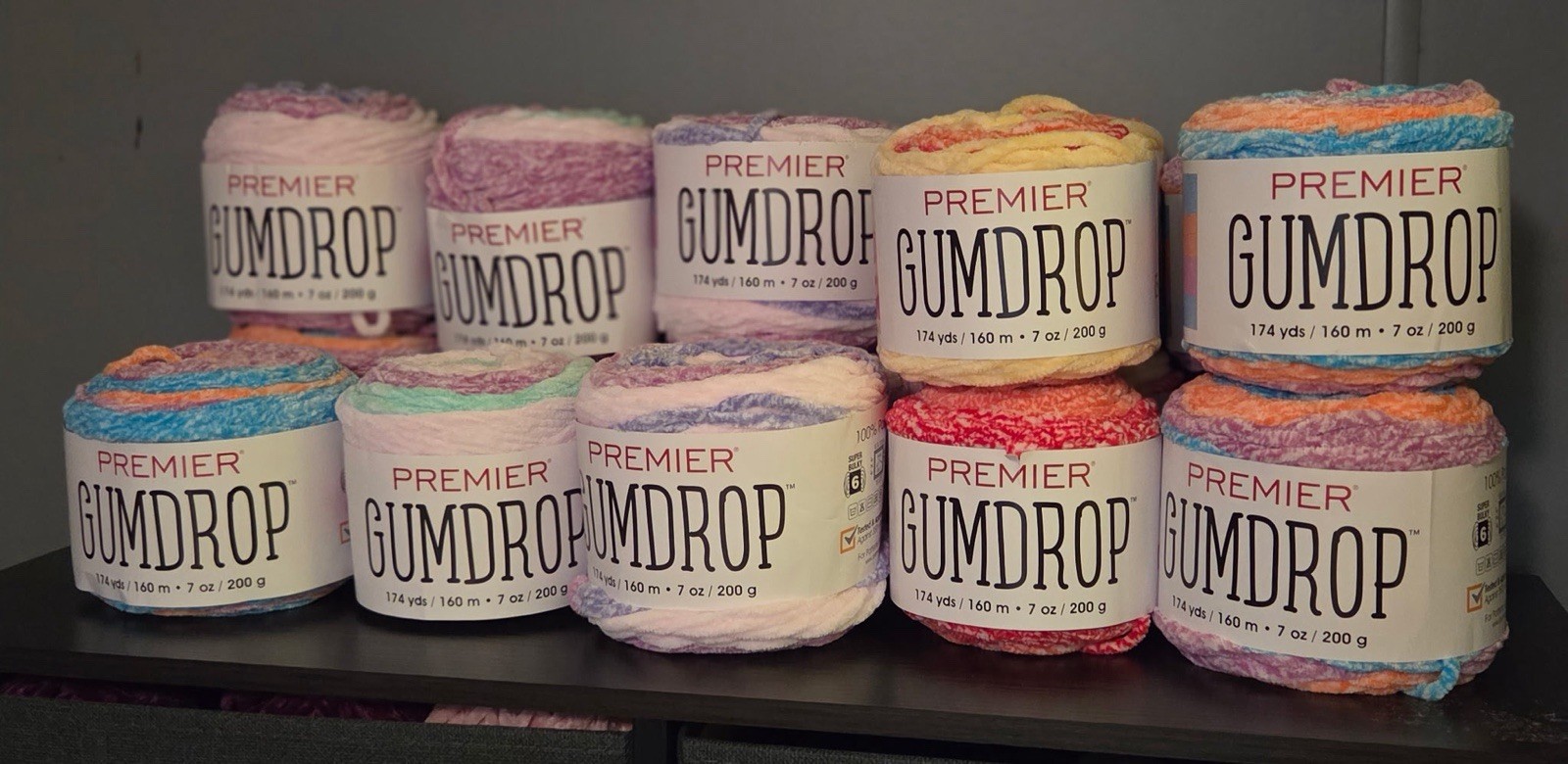 Huge Gorgeous Lot Of 16 New Skeins Of Premier Gumdrop chenille Yarn Huge Gorgeous Lot Of 16 New Skeins Of Premier Gumdrop chenille Yarn