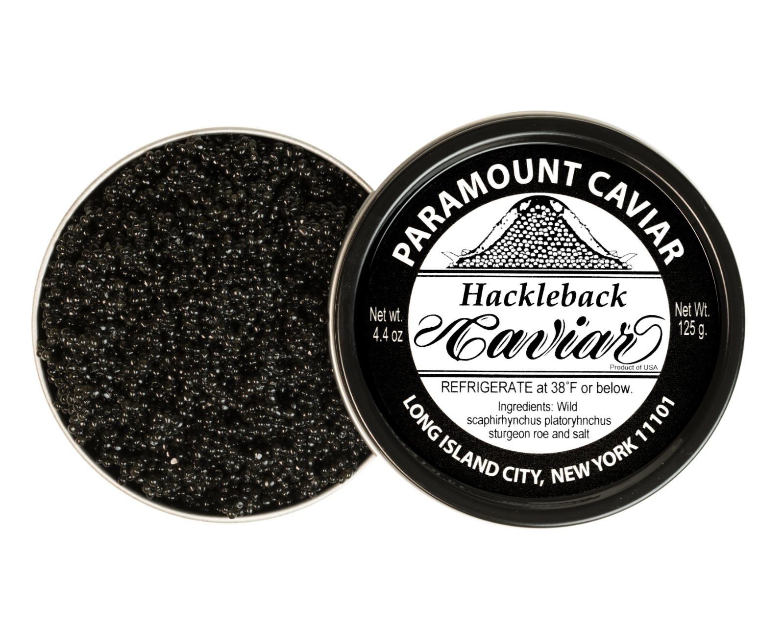 American Wild Hackleback Caviar – Mississippi River Sturgeon