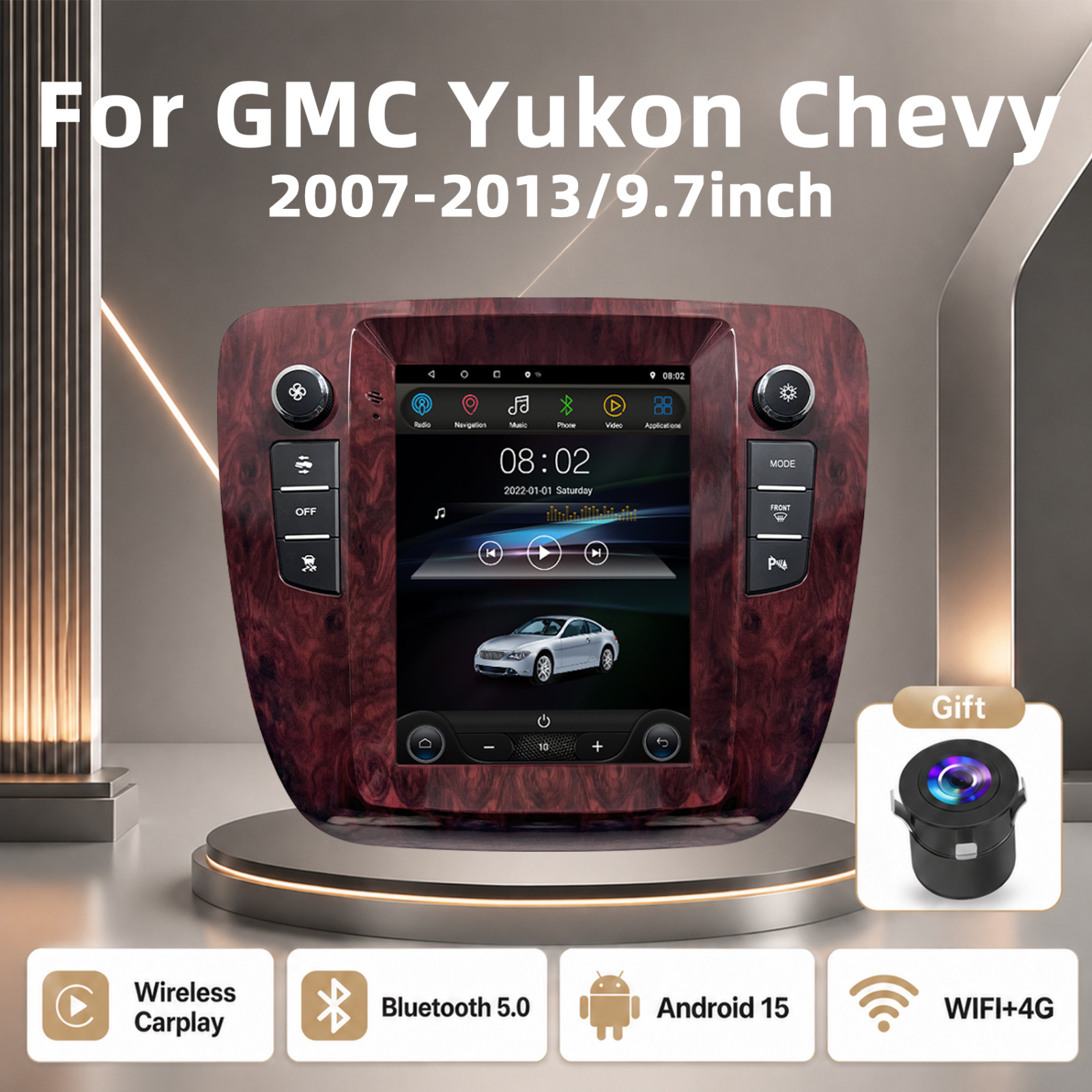 For 2007-2013 GMC Yukon Chevy Tahoe Suburban Radio Stereo HeadUnit CarPlay GPS