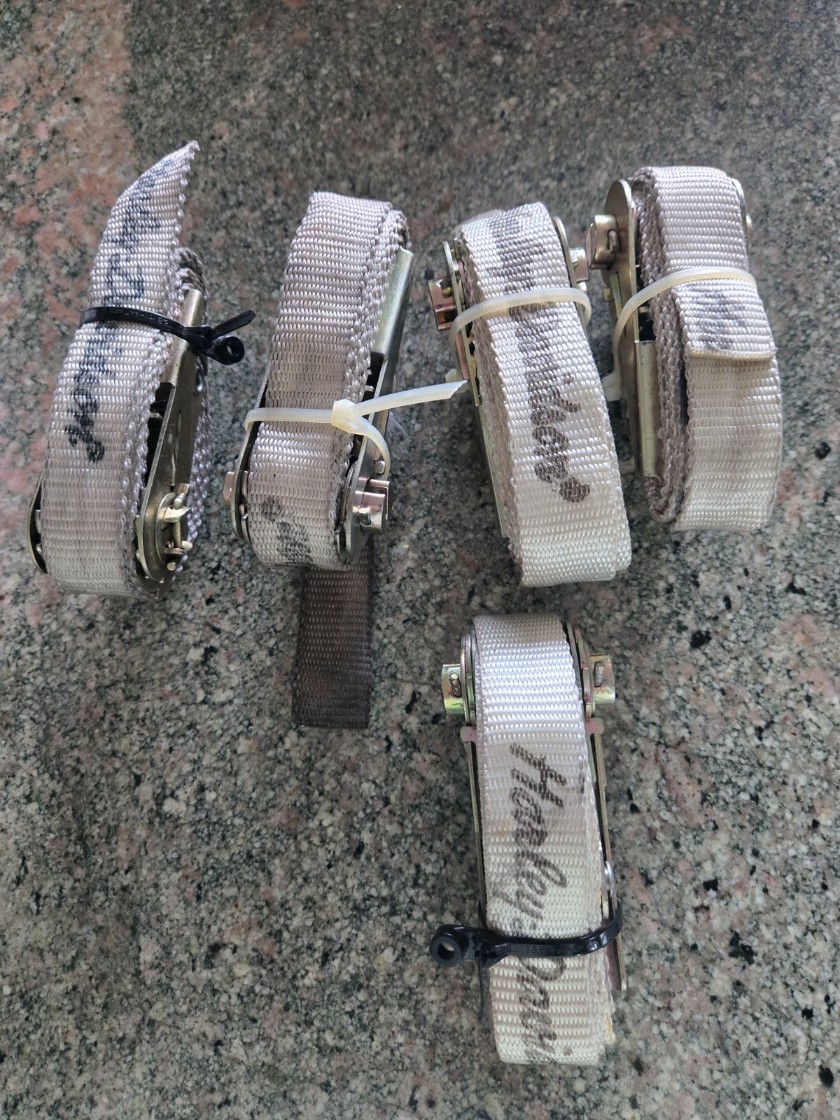 Vintage HARLEY DAVIDSON Stamped Ratchet Tie Down Motorcycle Straps - Lot Of 5