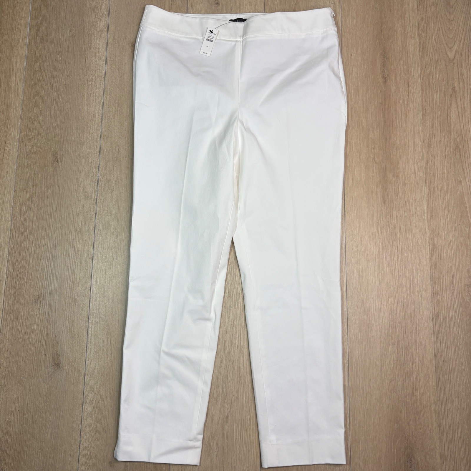 Talbots Chatham Ankle Pant 14 White Slim Leg Side Zip Trousers Career Office NWT Talbots Chatham Ankle Pant 14 White Slim Leg Side Zip Trousers Career Office NWT