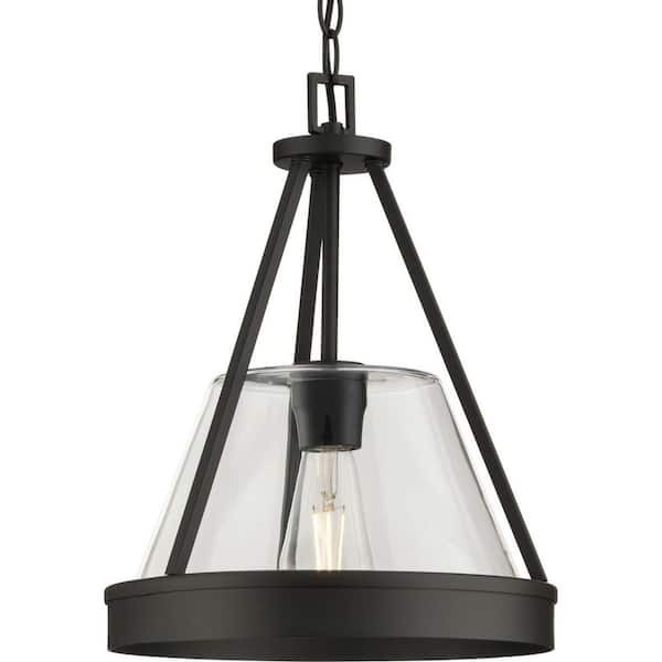 Progress Lighting Aleswith Collection 12 in. 1-Light Matte Black Rustic Pendant Progress Lighting Aleswith Collection 12 in. 1-Light Matte Black Rustic Pendant