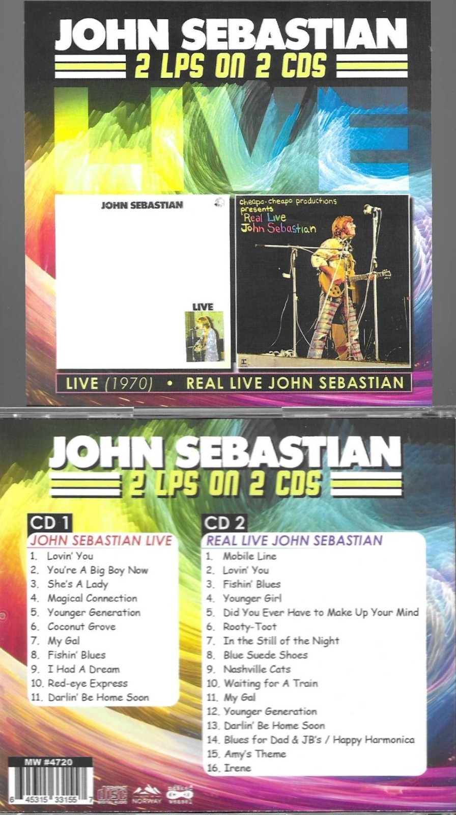 JOHN SEBASTIAN LIVE-1970/REAL LIVE-2 RARE LPS ON 2 CDS-NEW IMPORT JOHN SEBASTIAN LIVE-1970/REAL LIVE-2 RARE LPS ON 2 CDS-NEW IMPORT