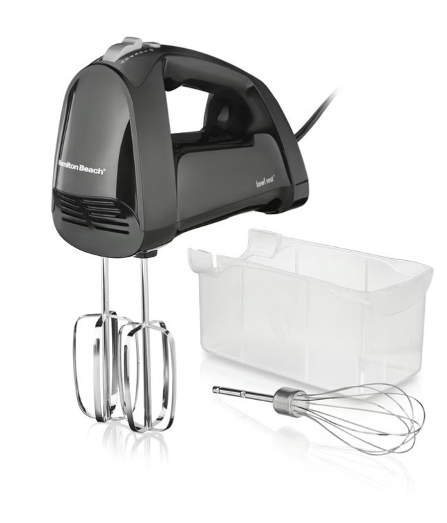 Hamilton Beach 6 Speed Hand Mixer, Quick Burst, Storage Case, New, Black, 62690