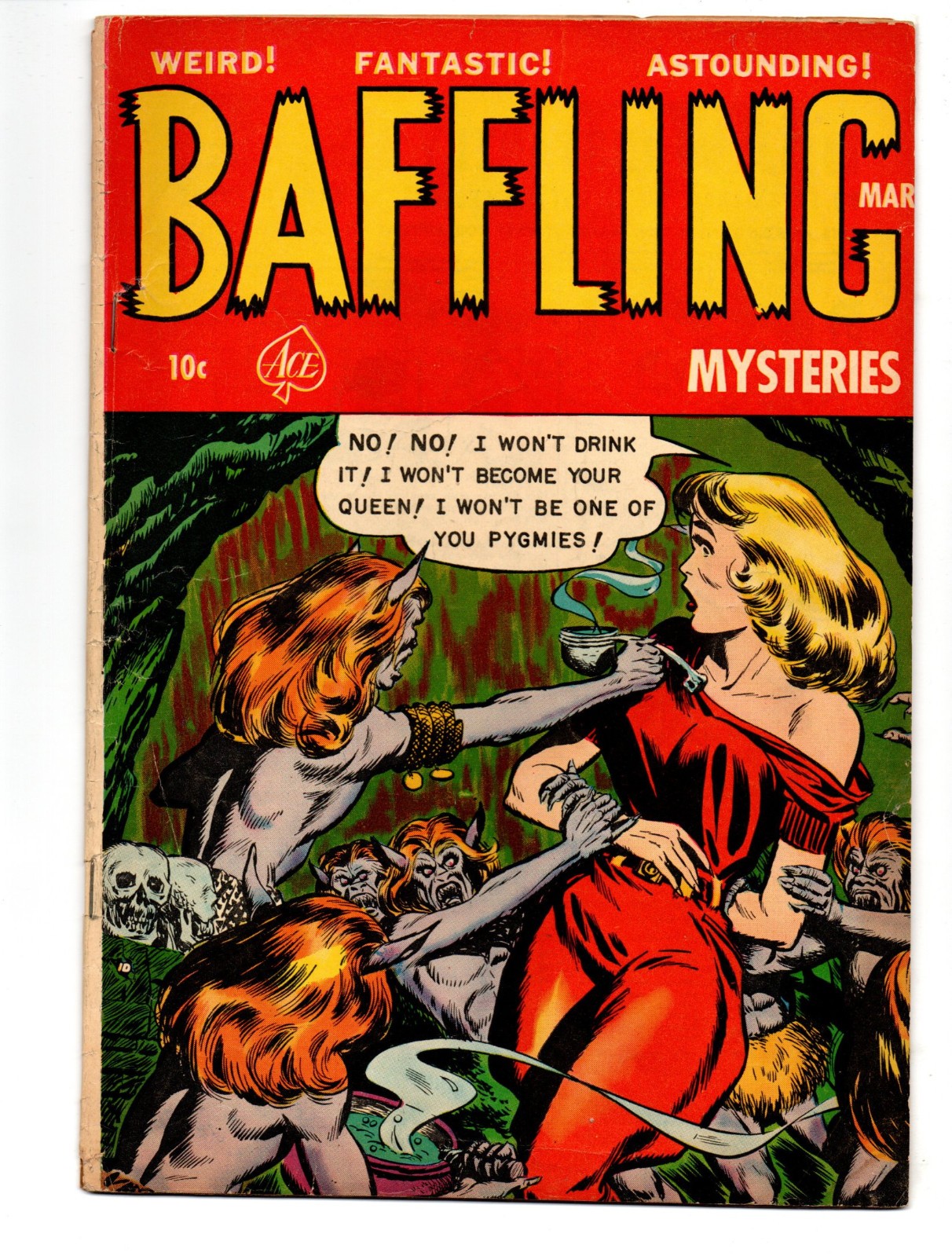 BAFFLING MYSTERIES #14 (1953) - GRADE 5.0 - ACE COMICS GOLDEN AGE HORROR