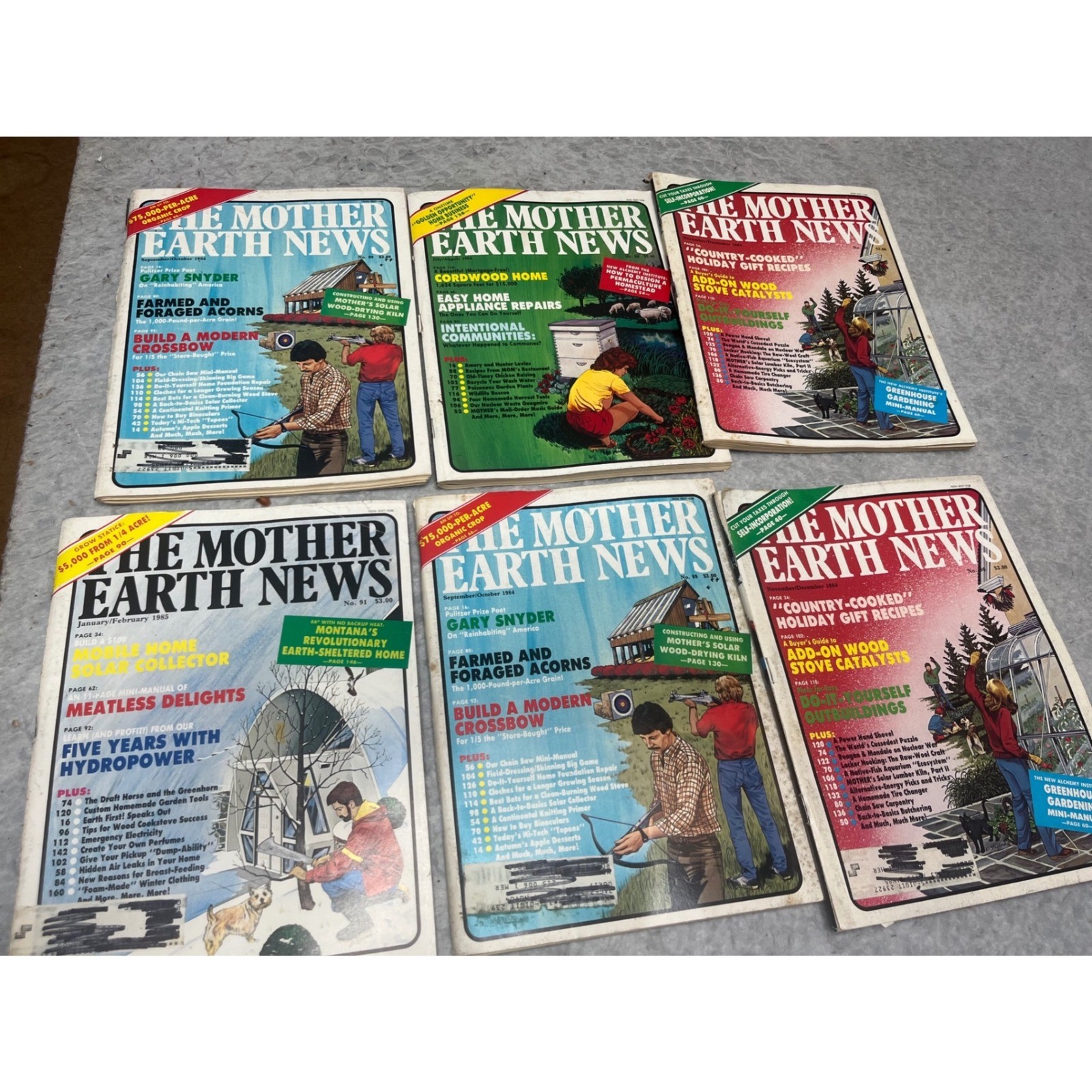 Vintage The Mother Earth News Magazine Lot 1984 1985 Sustainable Living 6 Issues