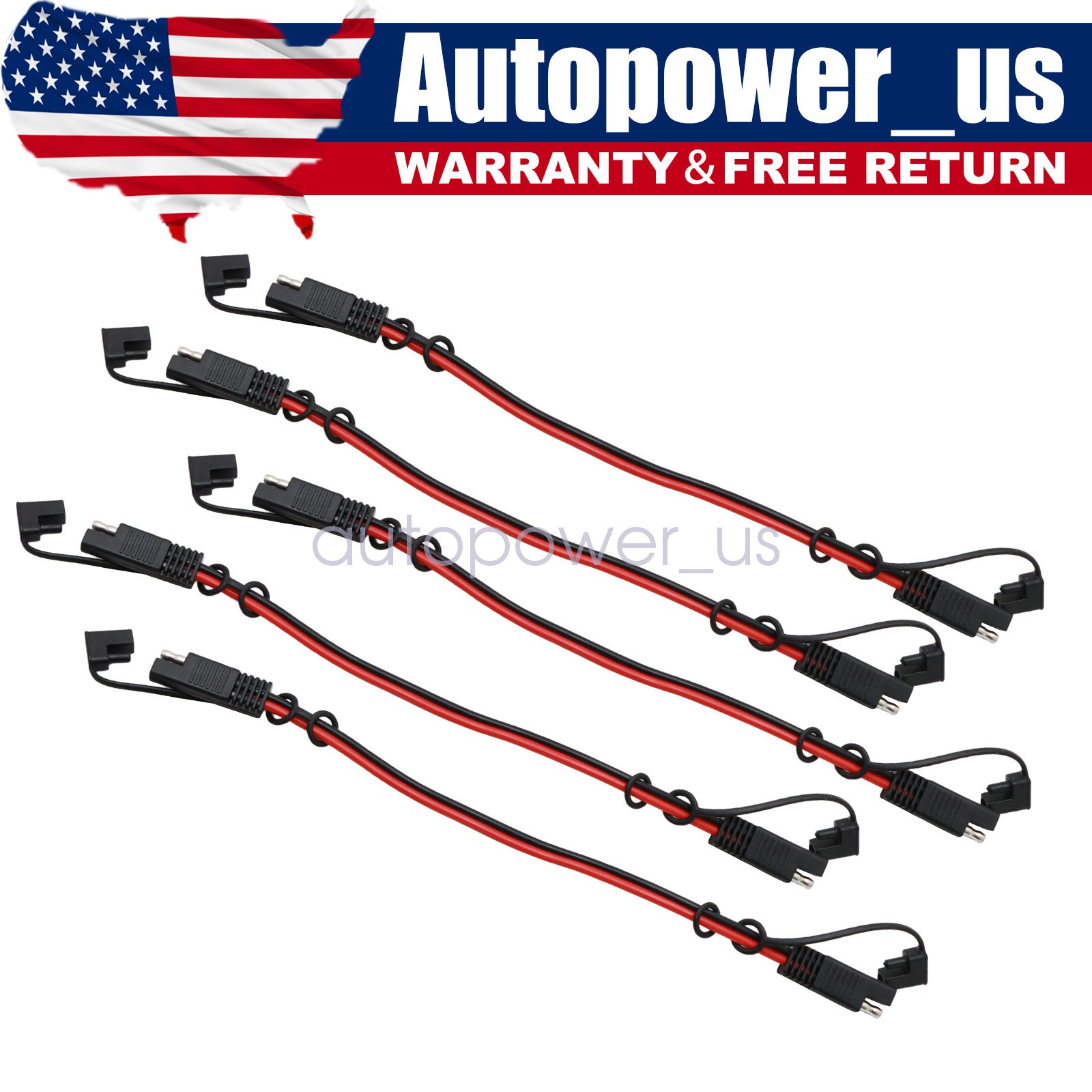 5PCS Power Connectors Cable 2 Pin Quick Disconnect Polarized Wire 14 Gauge 12\