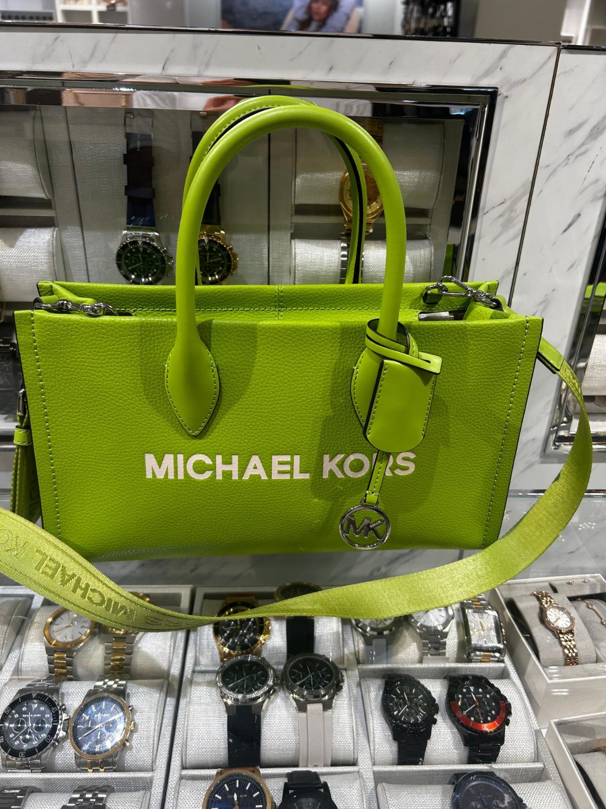 Michael Kors Mirella Lady Medium Crossbody Leather Satchel Shoulder Bag Handbag