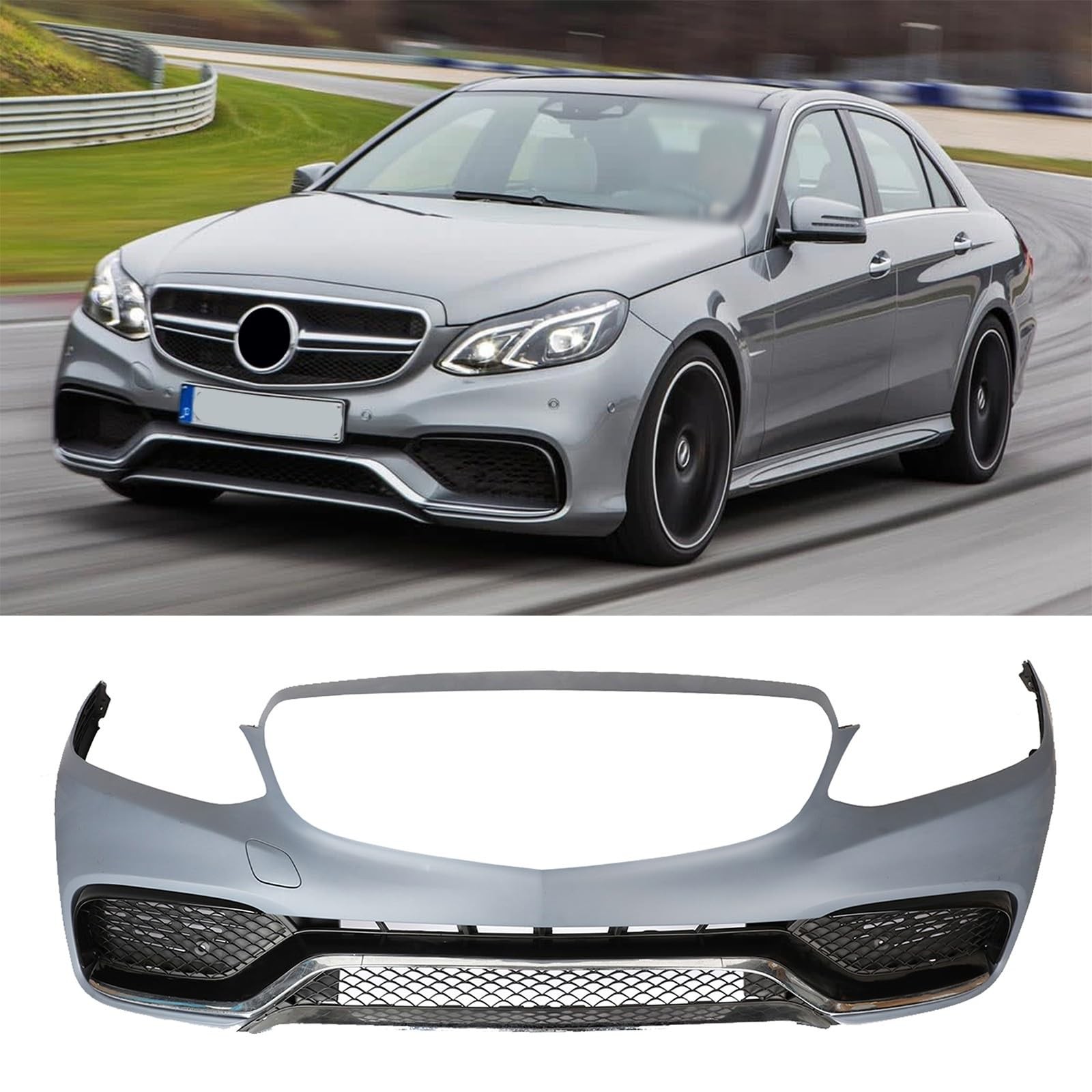 E63 AMG Style Front Bumper Body Kit 2014-2016 Mercedes-Benz E-Class W212 W/O PDC