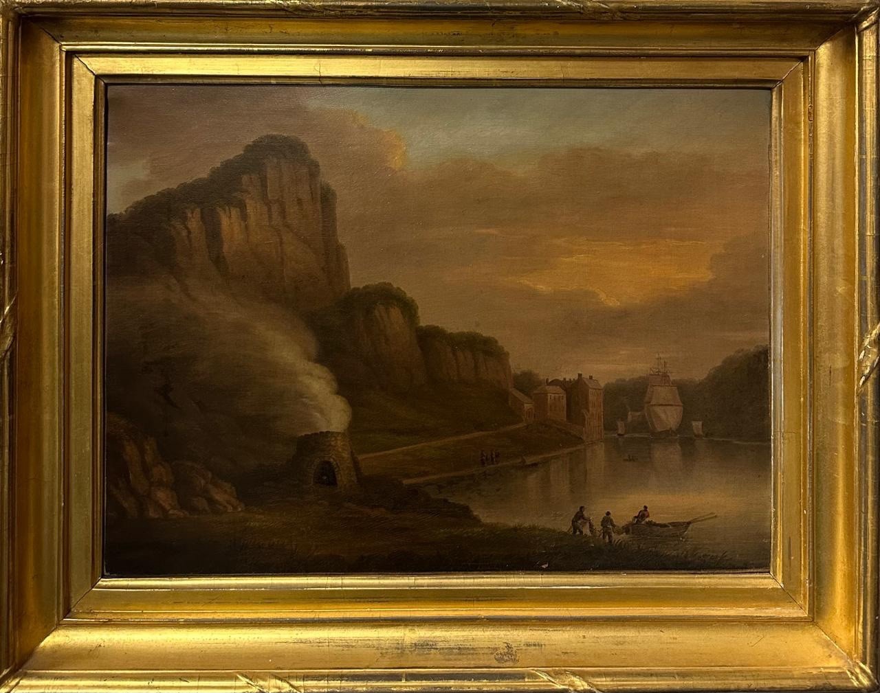 English 19th C Oil Painting St Vincent’s Rocks Clifton Avon Gorge Landscape
