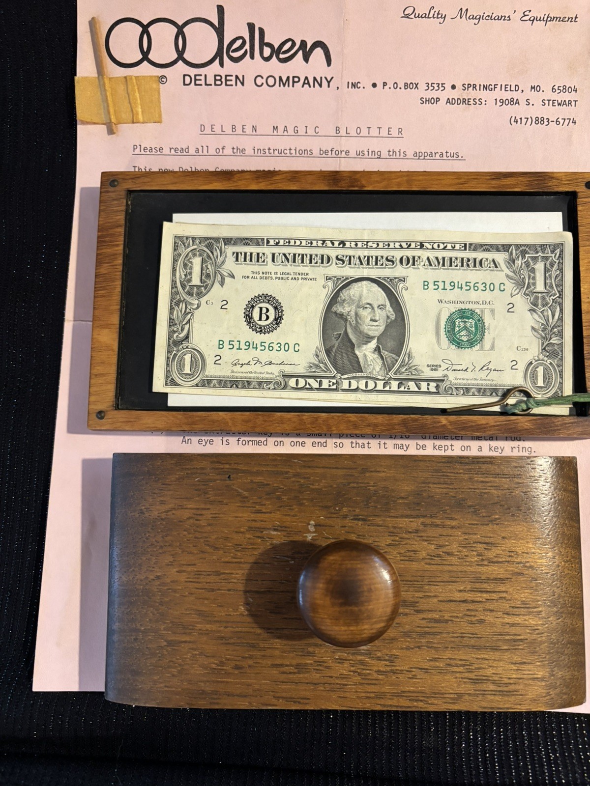 💥 Vintage Original Delben Magic Blotter - Flat Model w/ Instructions
