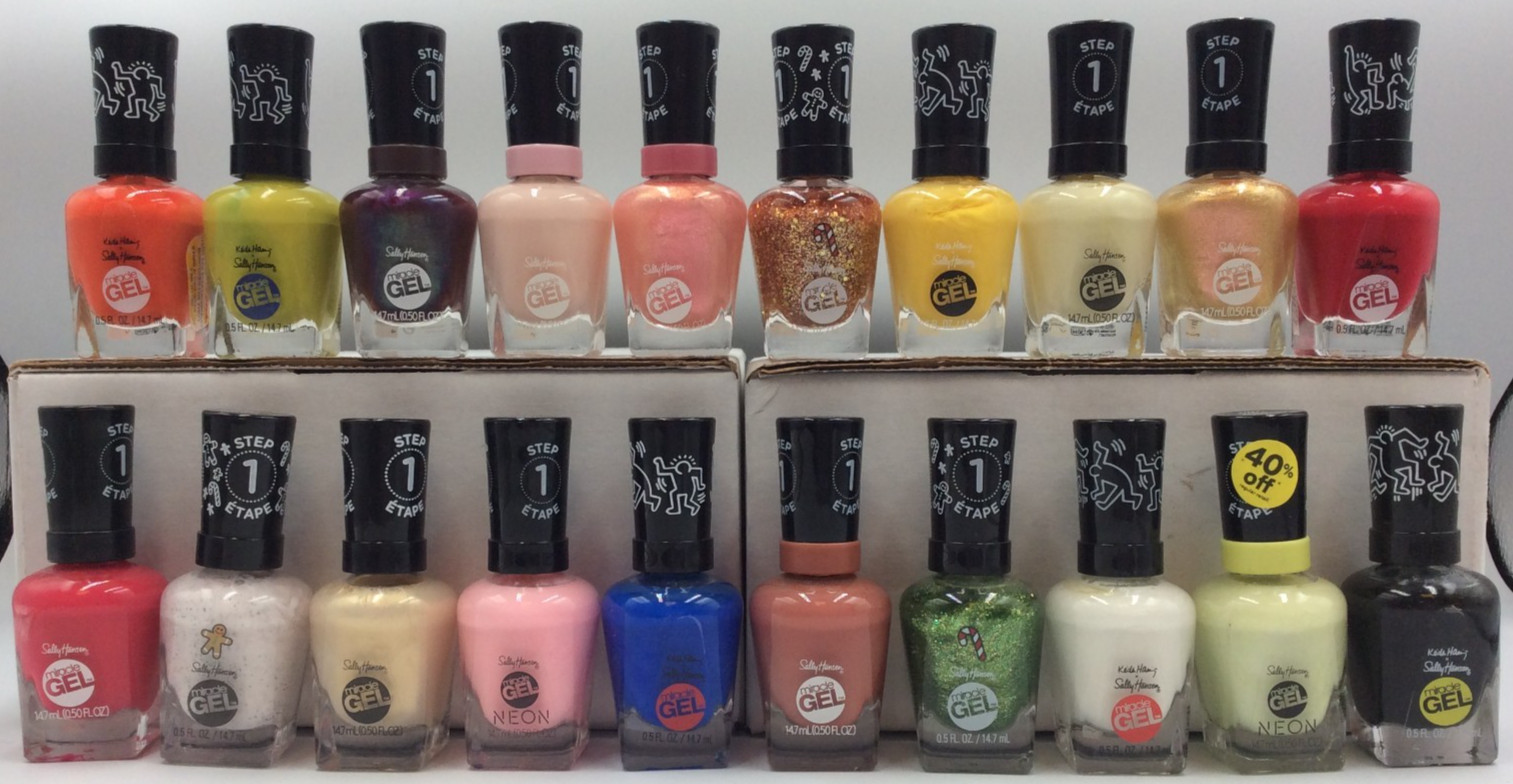 Sally Hansen Miracle Gel Nail Polish HUGE LOT OF 20, Assorted Colors, NEW