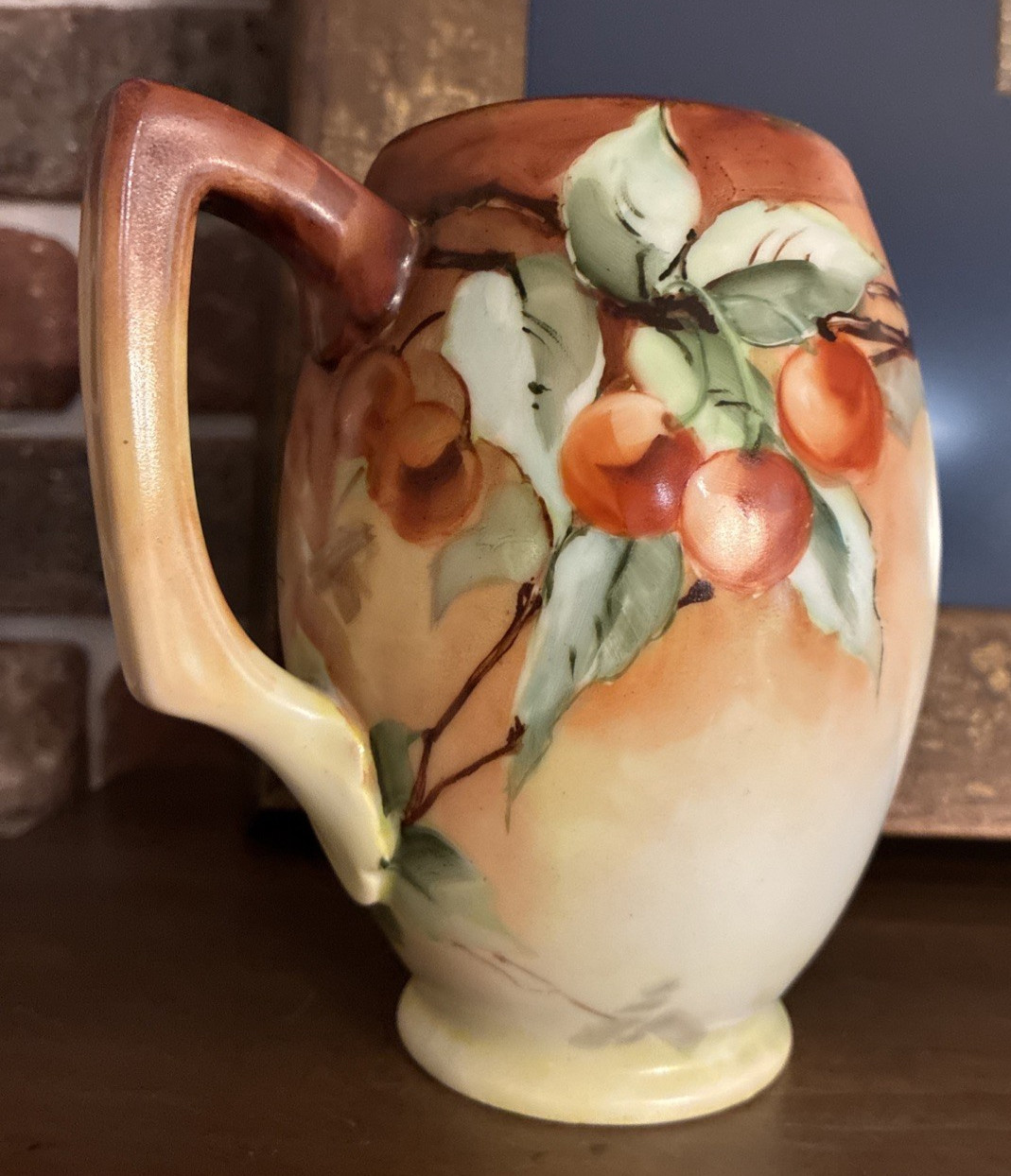 VTG Rosenthal Bavaria Art Nouveau Mug Stein Hand Painted w/cherries Unmarked VTG Rosenthal Bavaria Art Nouveau Mug Stein Hand Painted w/cherries Unmarked