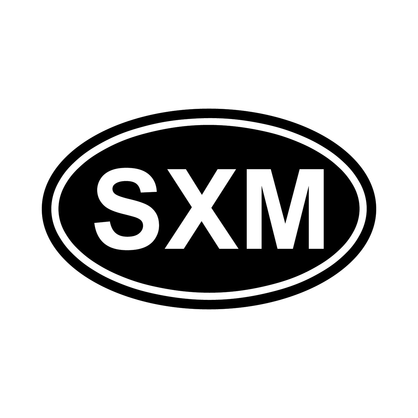 Sint Maarten SXM Oval Country Code Vinyl Decal Sticker for Car Window Laptop