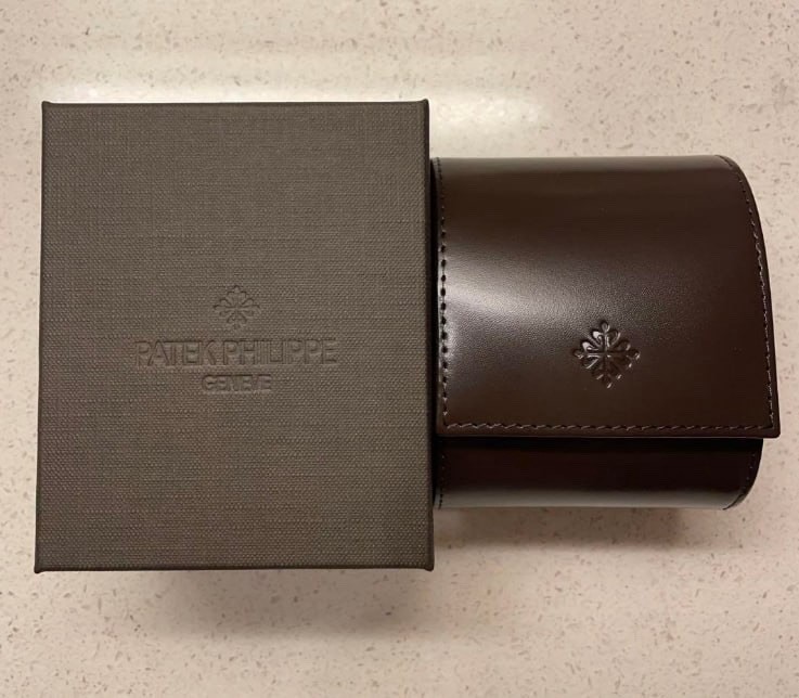 NEW Patek Philippe Watch Travel Case Dark Brown Leather Pouch Carry Holder Gift