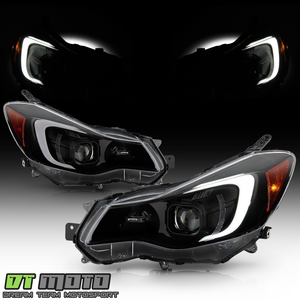 For 2012-2015 Subaru Impreza Crosstrek Black Smoke LED Tube Projector Headlights