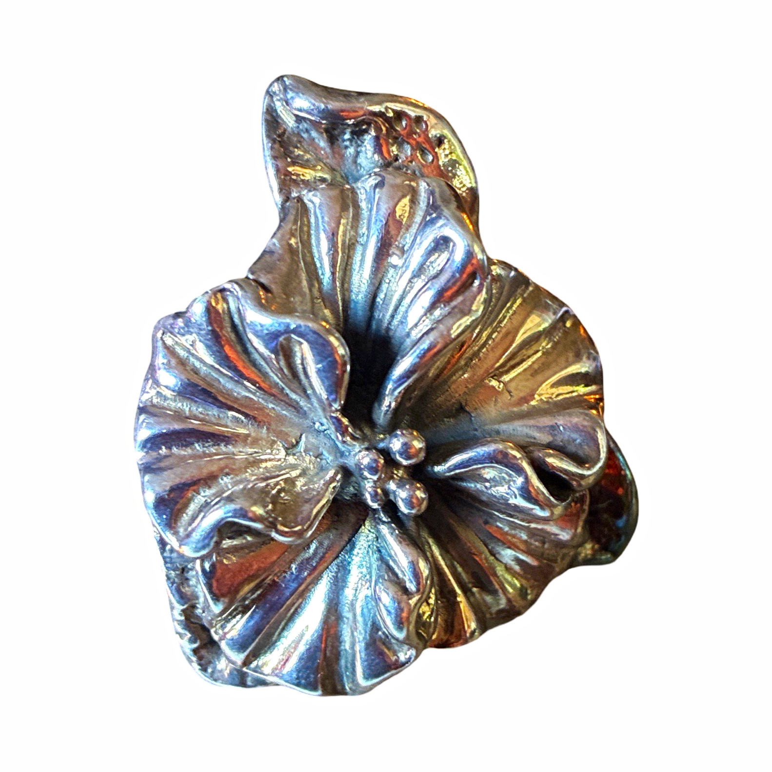 925 Sterling Silver Flower Ring Size 8 Eclectic Style No Stone Silver 925 Sterling Silver Flower Ring Size 8 Eclectic Style No Stone Silver