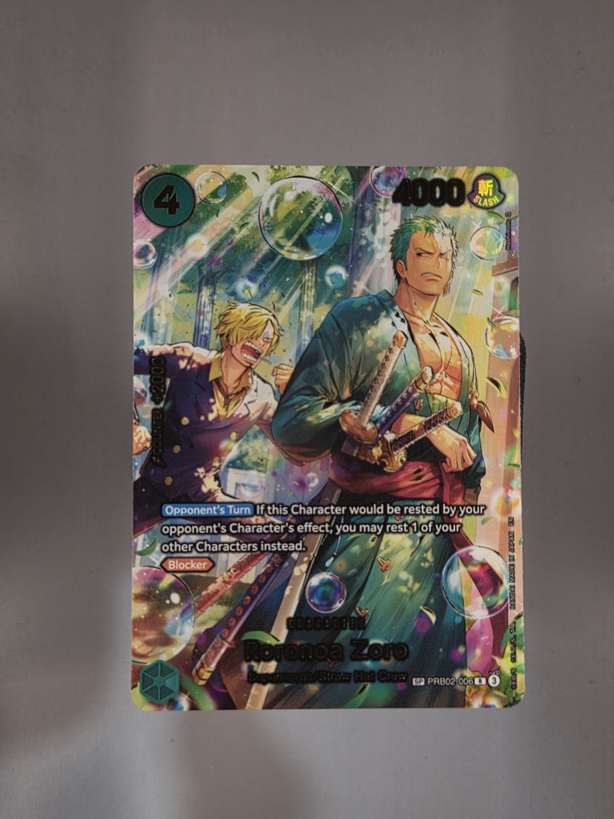 Roronoa Zoro - PRB02-006 (SP) The Azure Sea\'s Seven Foil One Piece Roronoa Zoro - PRB02-006 (SP) The Azure Sea\'s Seven Foil One Piece