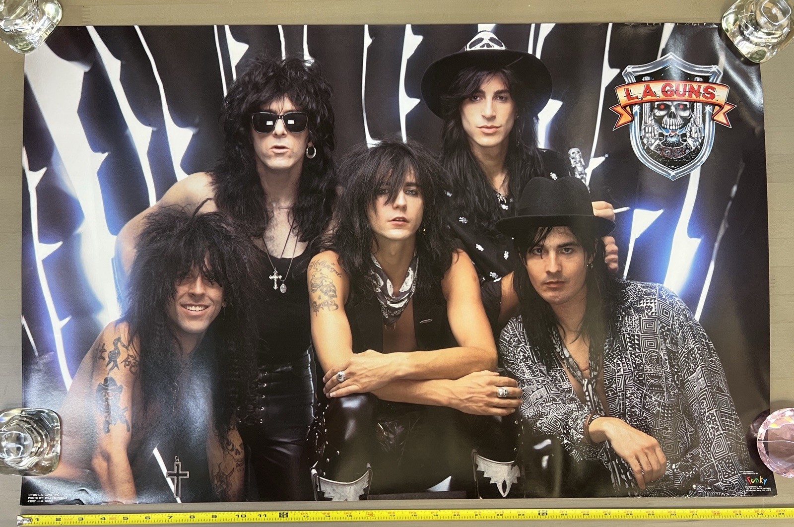 LA GUNS 1989 Poster  TRACI GUNS STEVE RILEY PHIL LEWIS 22x34.5.  Excellent Condi