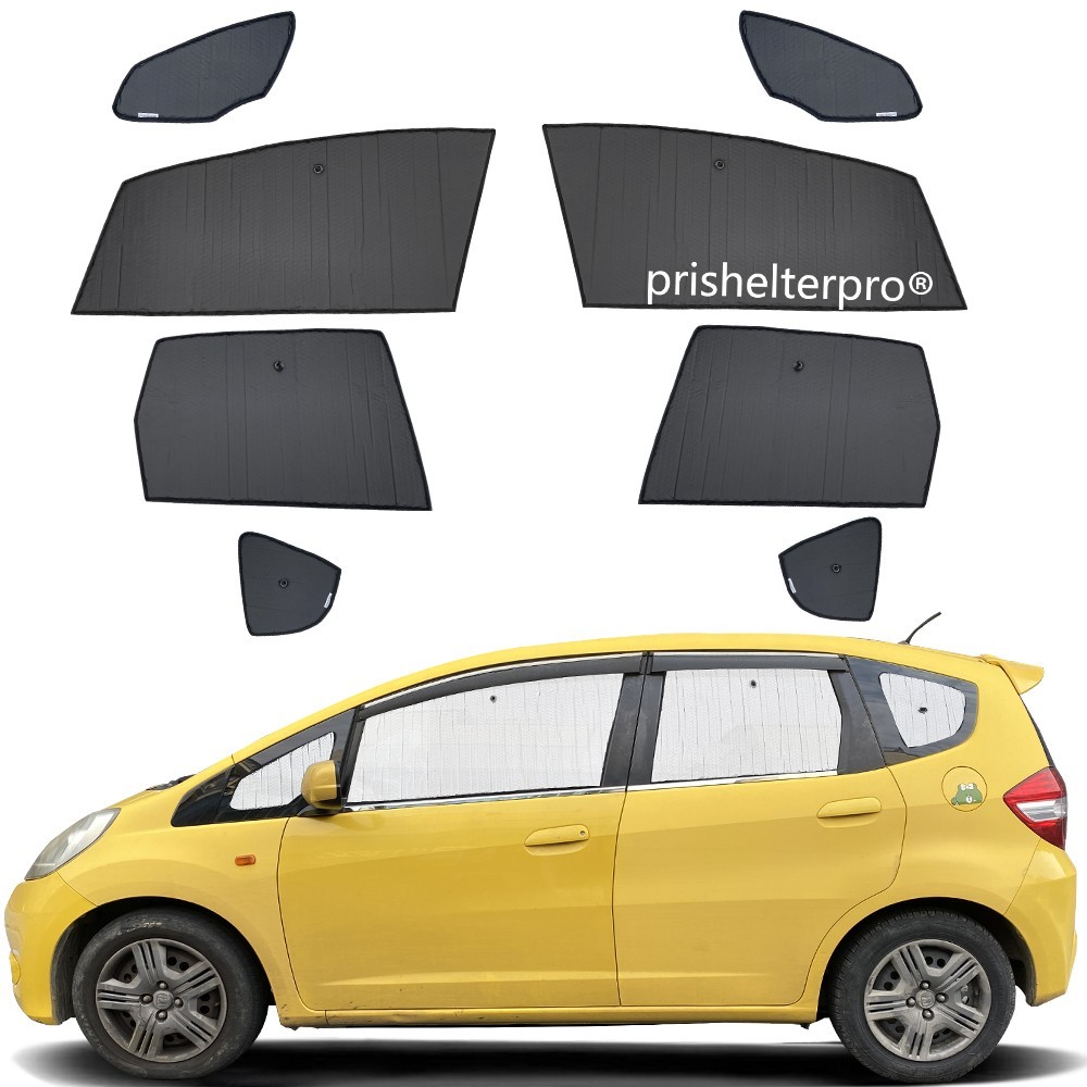 Fit For Honda Fit Hatchback 08-13 Side Window Black Silver Privacy Sunshade 8pcs