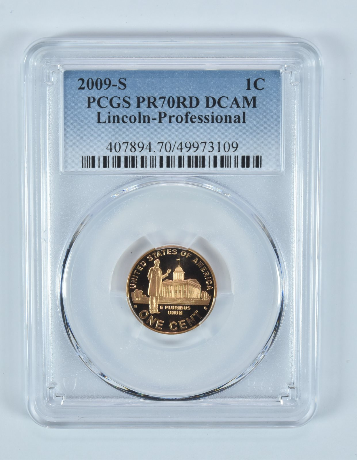 2009-S Lincoln Cent Professional Life PR70 RD DCAM PCGS Blue Label