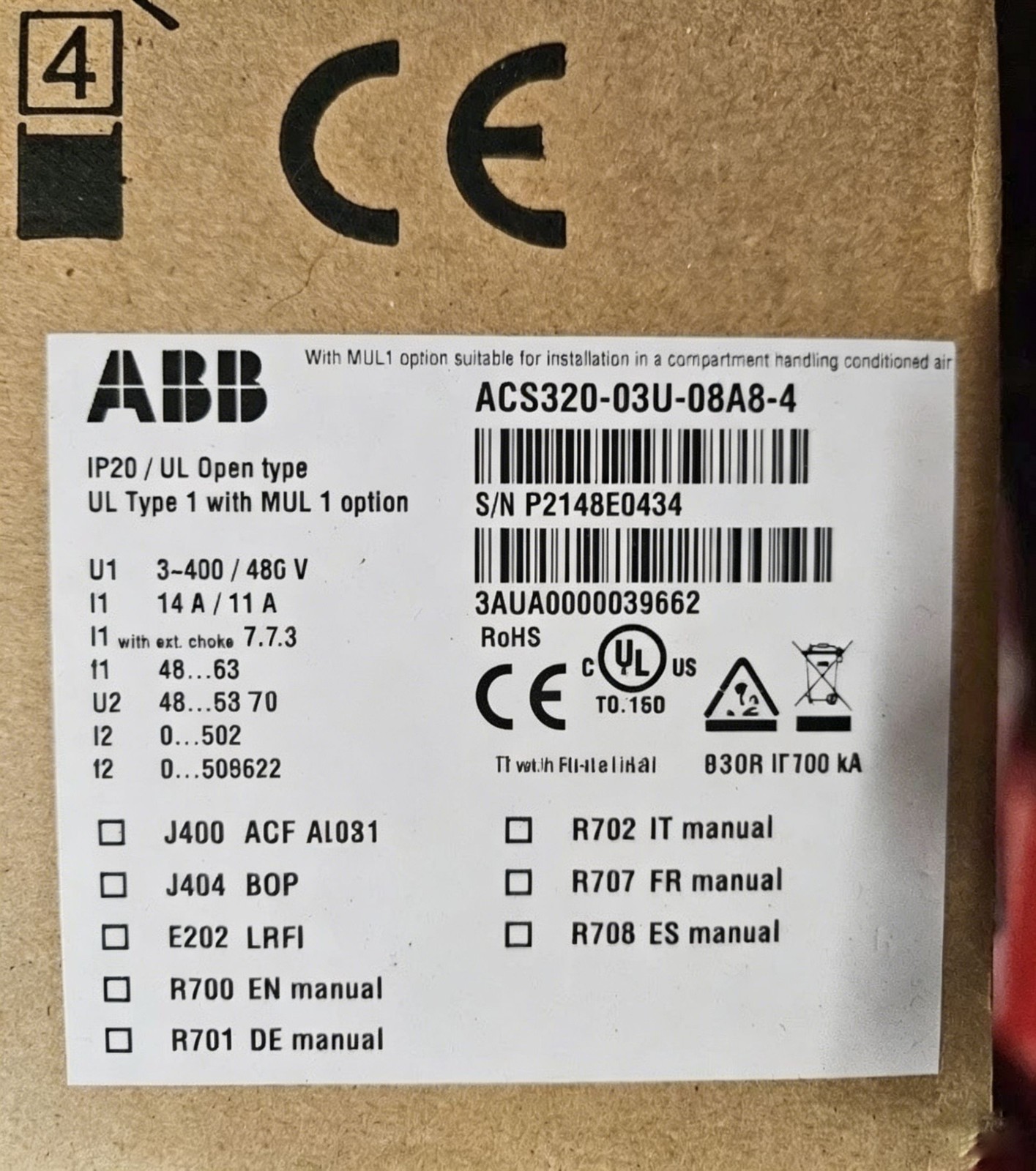 1PCS Brand New ABB ACS320-03U-08A8-4 Frequency Converter Fast delivery 1PCS Brand New ABB ACS320-03U-08A8-4 Frequency Converter Fast delivery