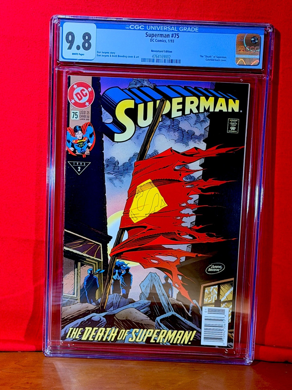 Death of Superman #75 Newsstand Edition CGC 9.8 1993 DC Comics 1st Print 1/93 Death of Superman #75 Newsstand Edition CGC 9.8 1993 DC Comics 1st Print 1/93