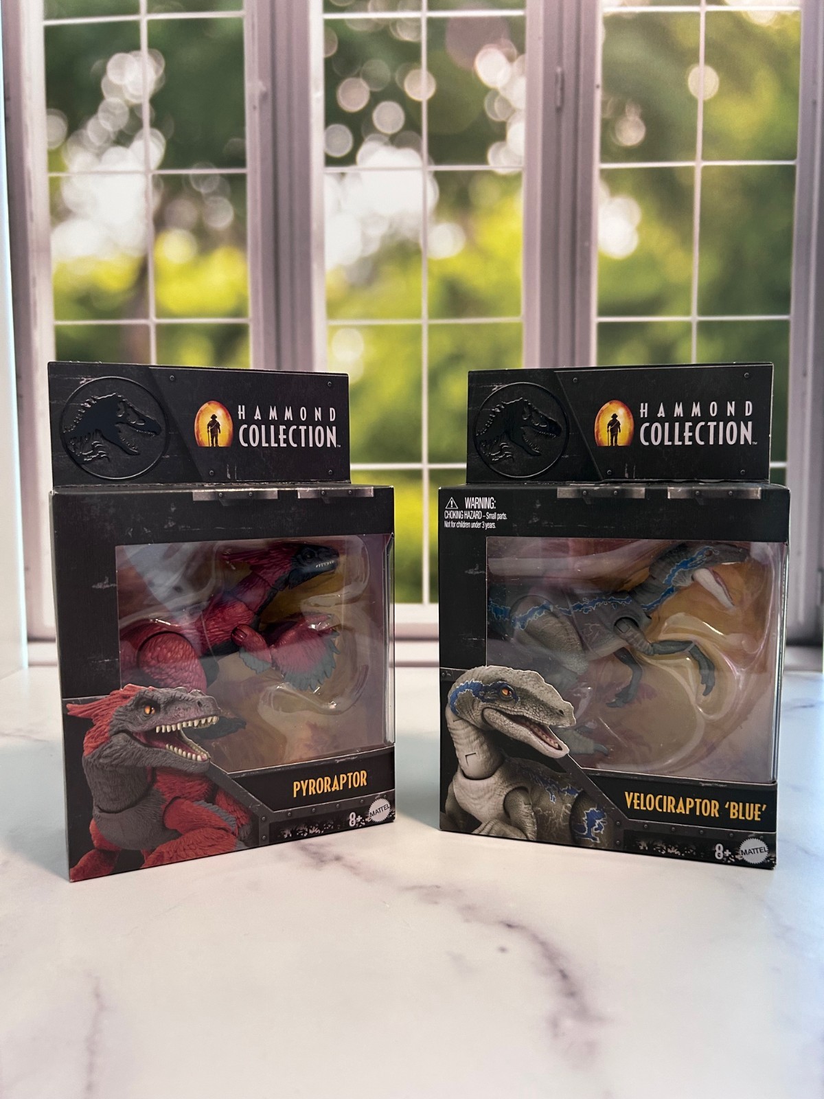 Jurassic World Hammond Collection Mattel Blue Velociraptor and Pyroraptor Figure Jurassic World Hammond Collection Mattel Blue Velociraptor and Pyroraptor Figure