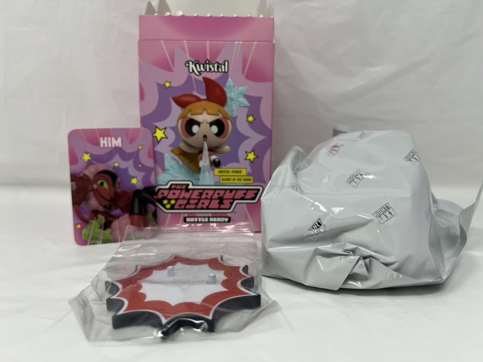 Mighty Jaxx Kwistal Powerpuff Girls Him Figure Glow In The Dark Bag Sealed NEW