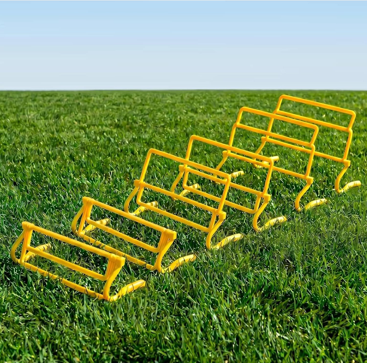 6 Pcs Adjustable Agility Hurdles, 4 Height Settings