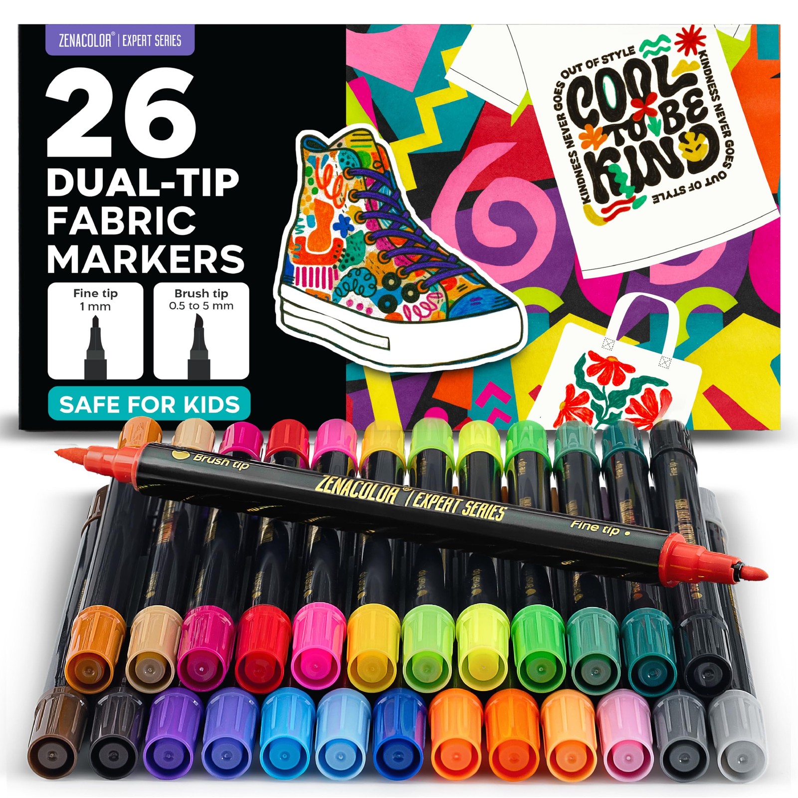 26 Fabric Markers Permanent for Clothes Dual Tip