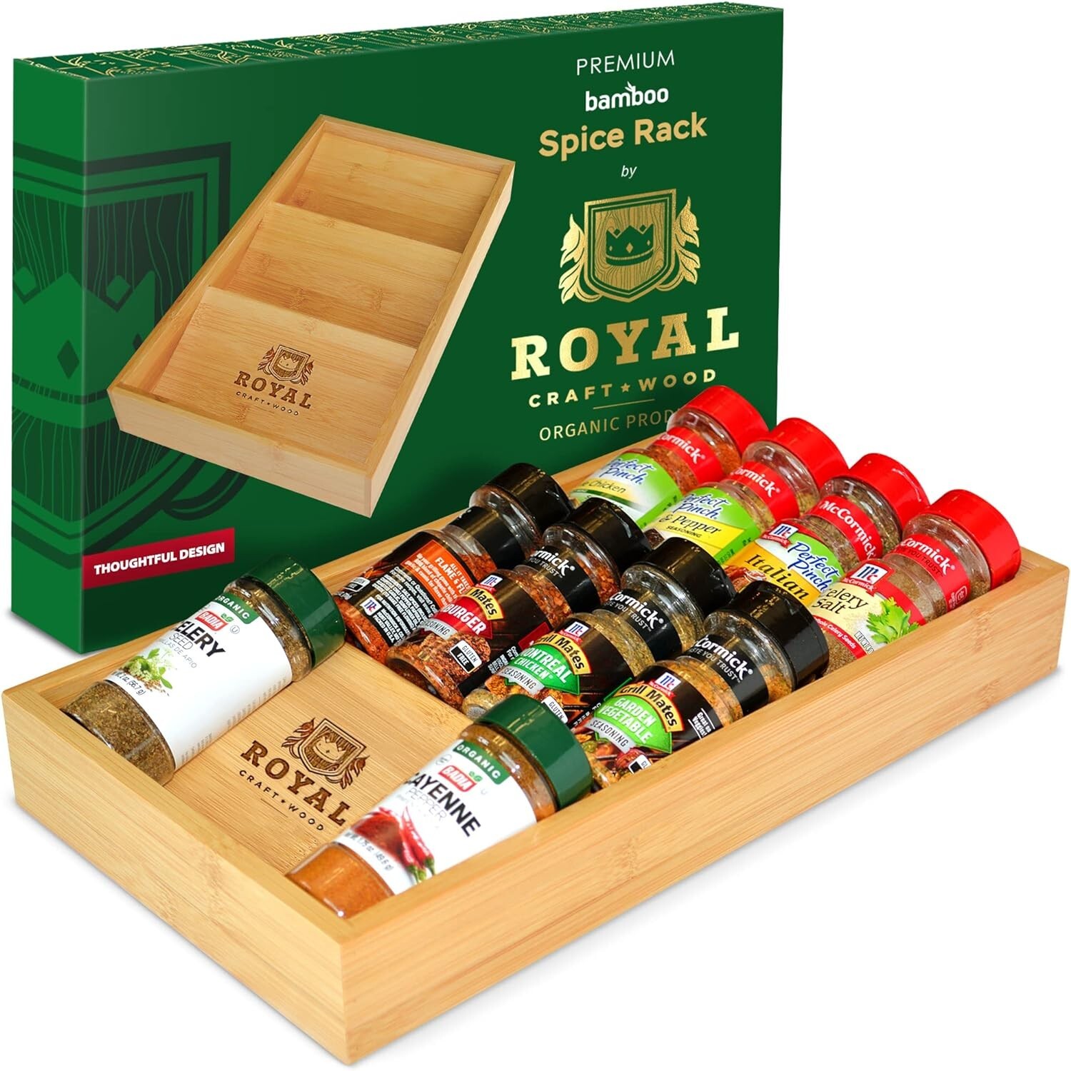 ROYAL CRAFT WOOD Luxury Spice Drawer Organizer  - Bamboo Spice... 15\