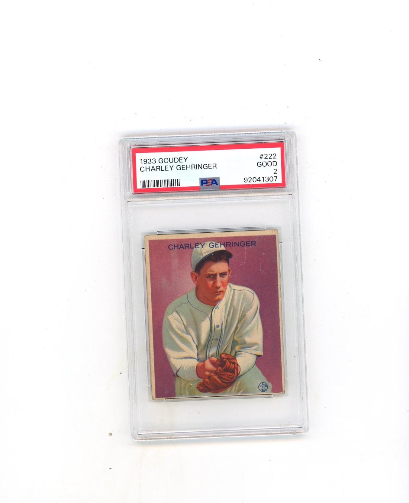 1933 Goudey PSA 2 #222 Charley Gehringer  Crease Free PSA 2