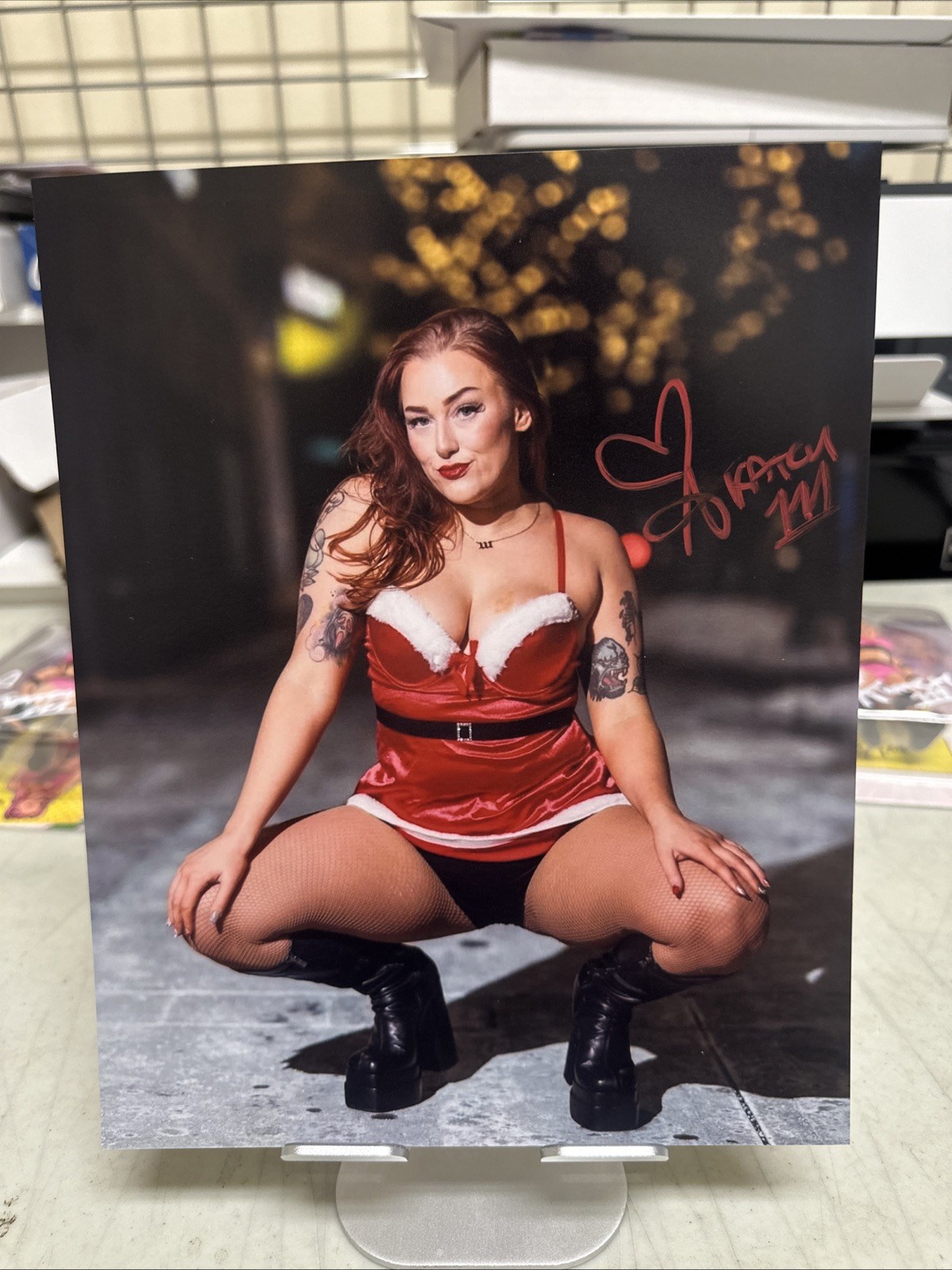 GCW Allie Katch Autographed 8x10 Christmas Photo Shoot