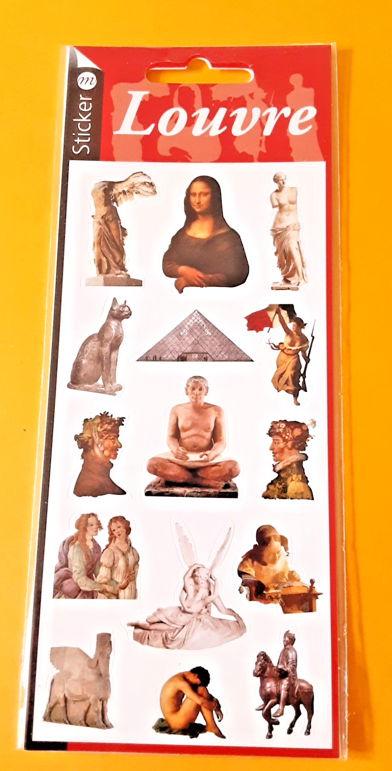 vintage Louvre museum sticker package
