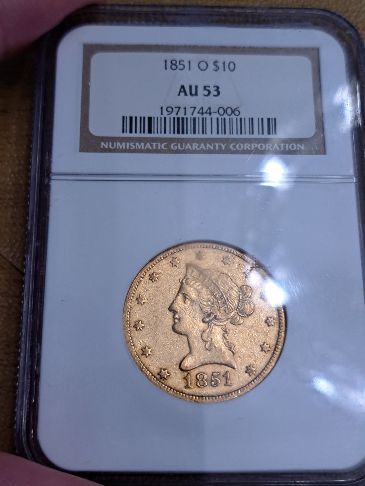 1851-O $10 NGC AU53 1851-O $10 NGC AU53