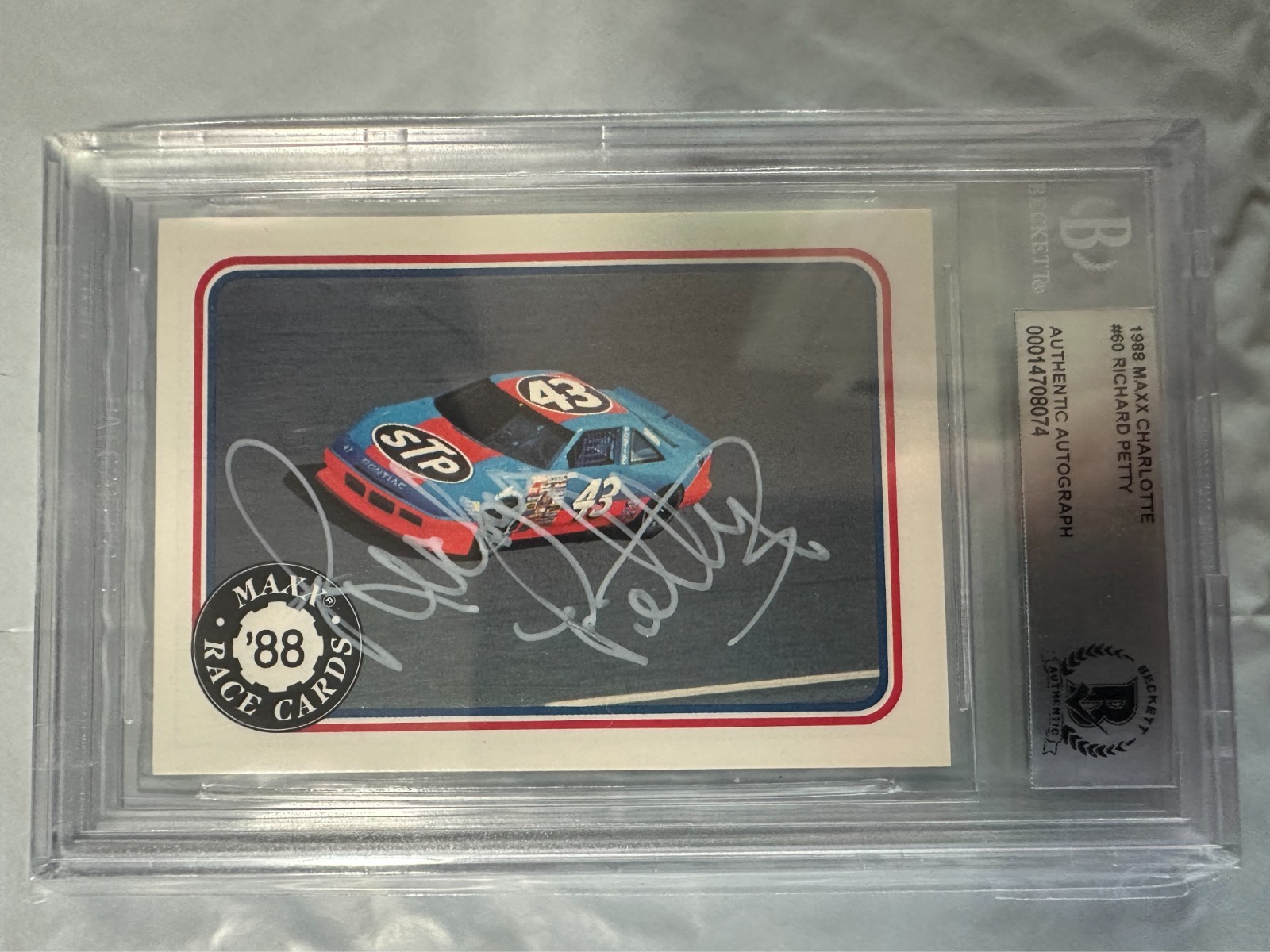 *RARE* 1988 Maxx Charlotte Richard Petty Rookie Auto BAS Authenticated #60