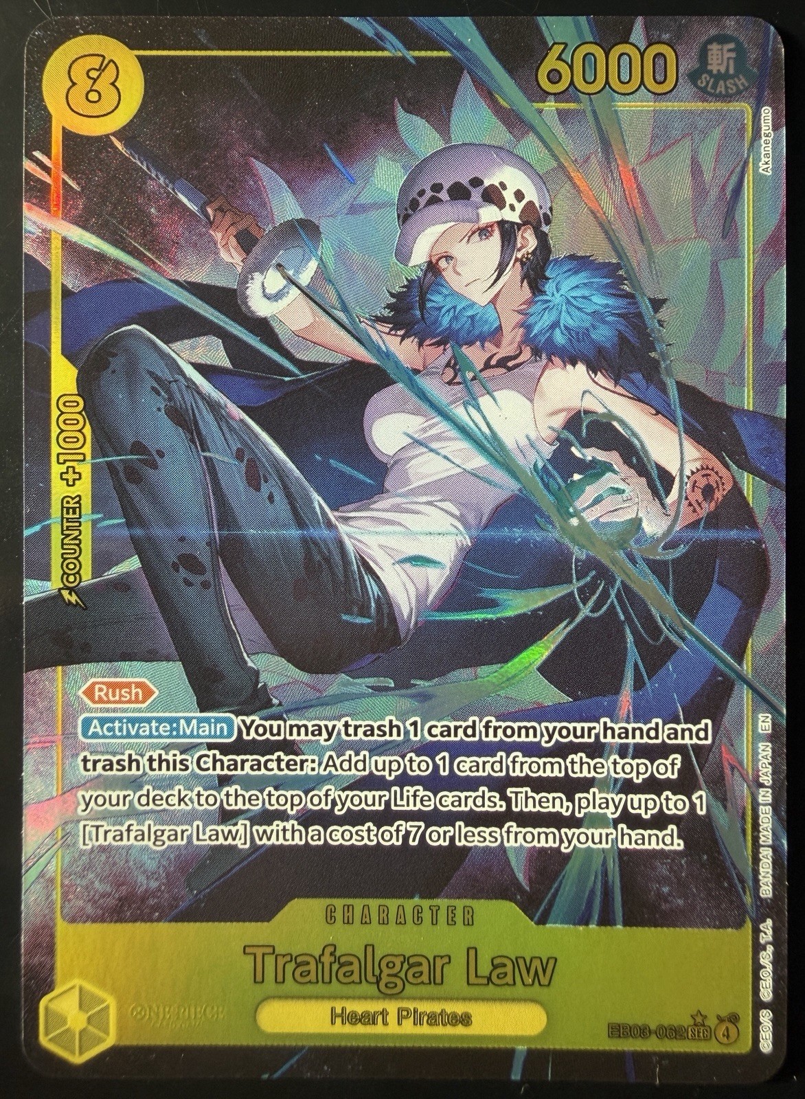 Trafalgar Law (Alternate Art) EB03-062 Extra Booster: One Piece Heroines Foil NM Trafalgar Law (Alternate Art) EB03-062 Extra Booster: One Piece Heroines Foil NM